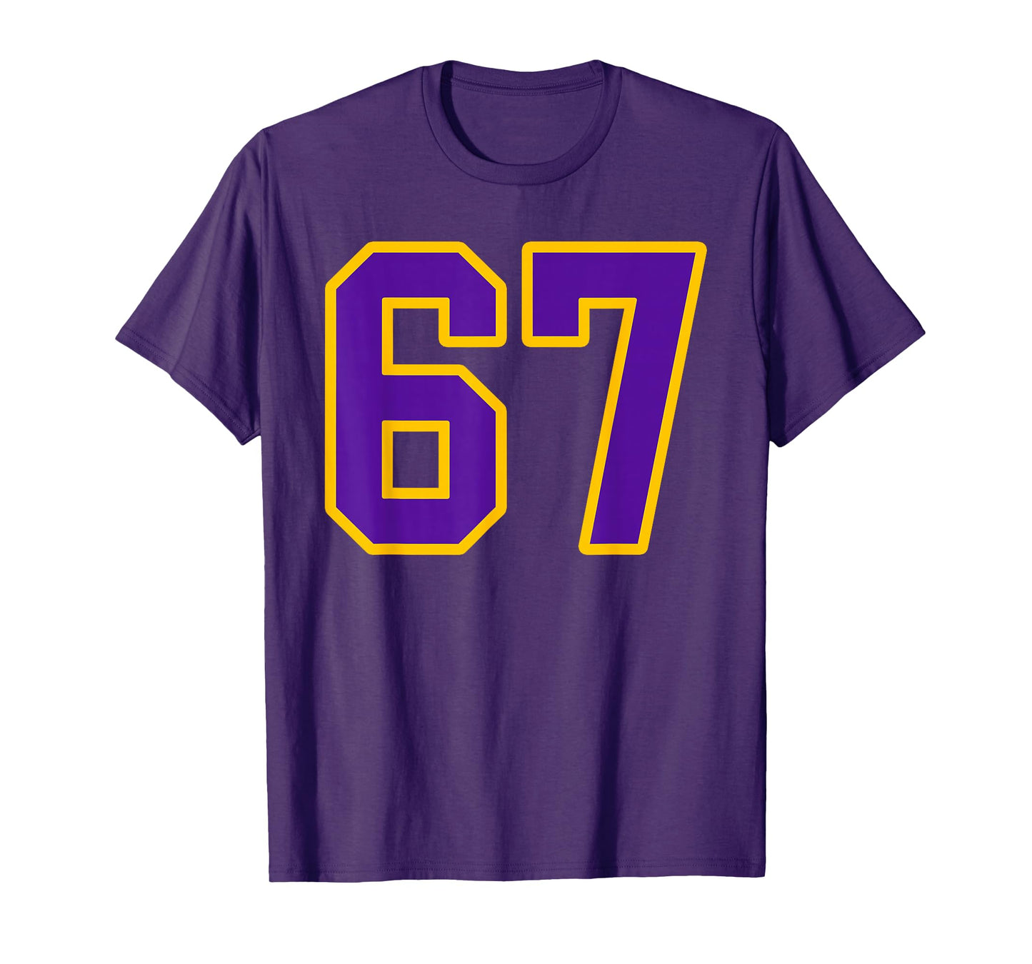 Purple and Gold Number 67 Jersey Player Uniform #67 Fan T-Shirt