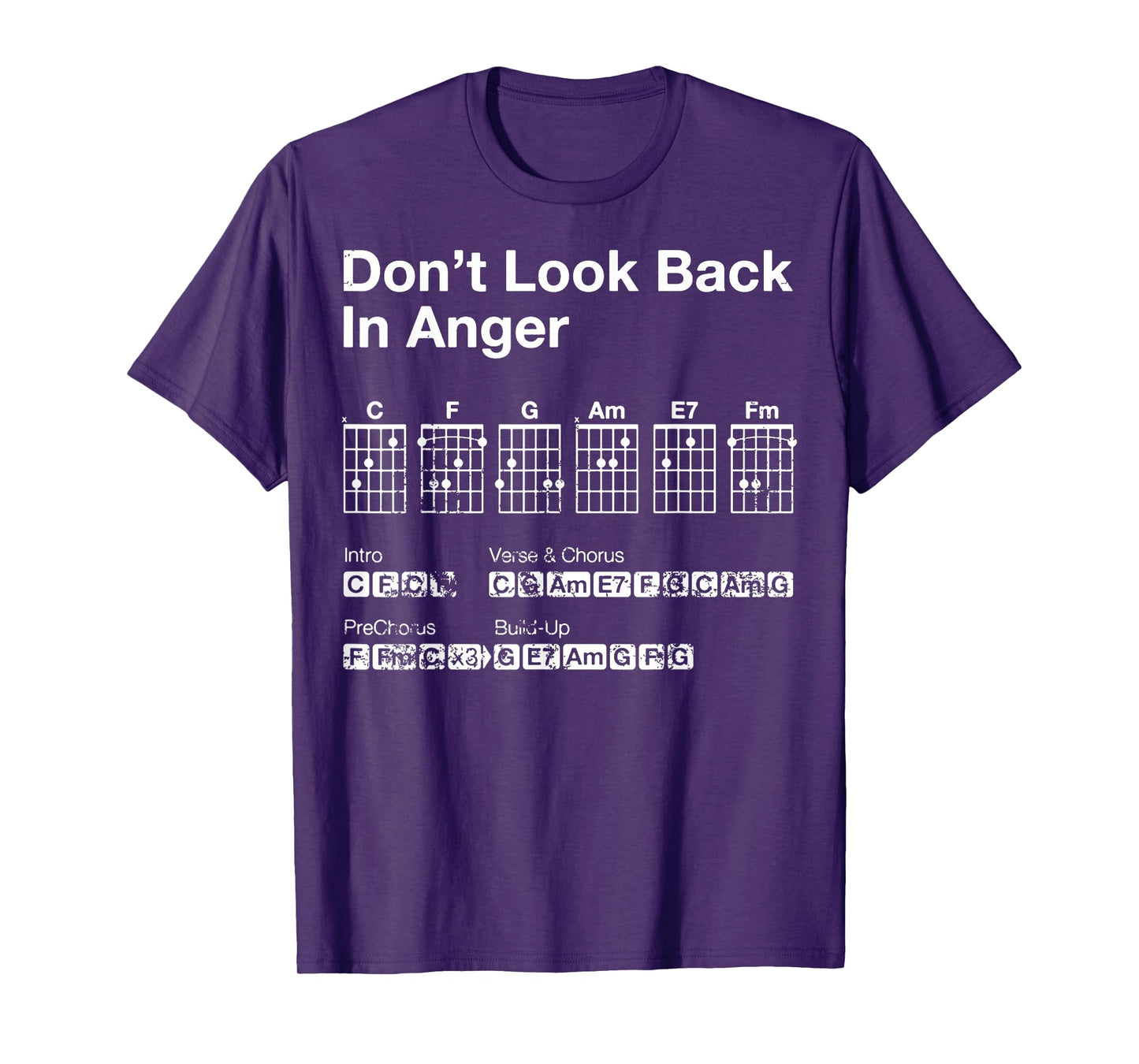 Vintage Guitar Chords Oasis Dont Look Back In Anger T-Shirt