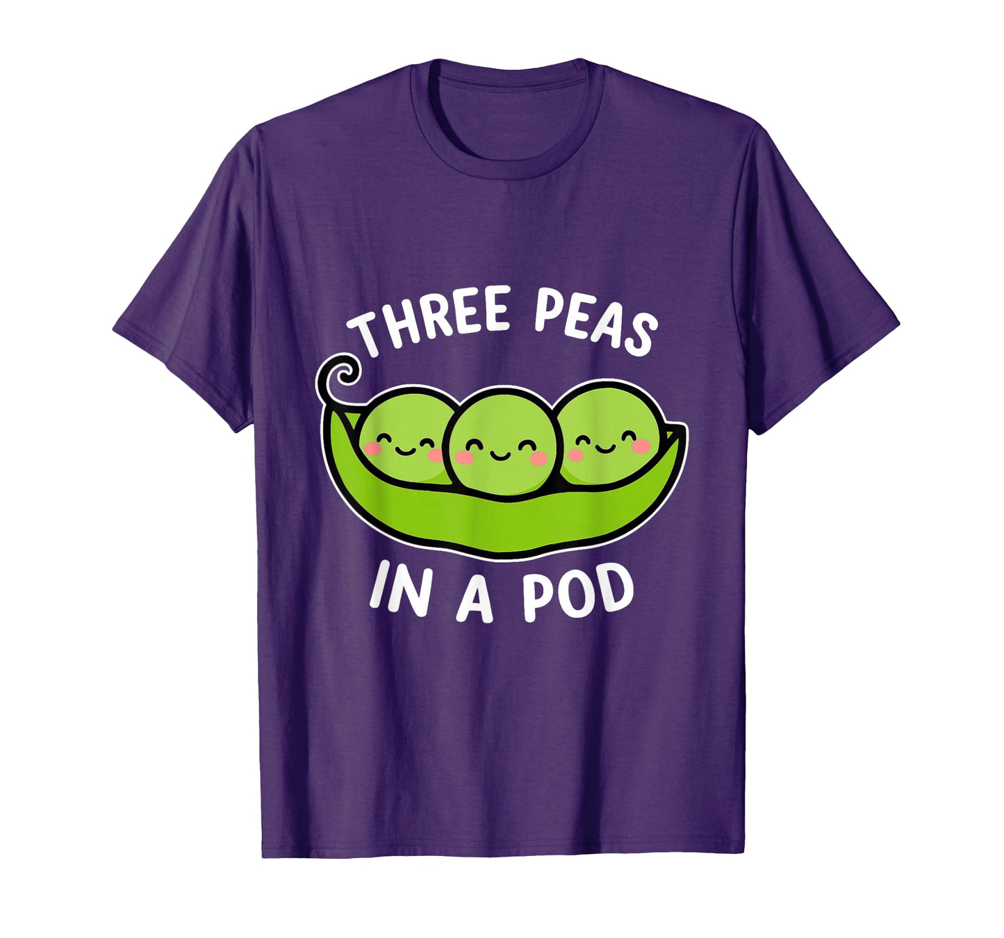 Three Peas in a Pod Cute Kawaii Funny T-Shirt