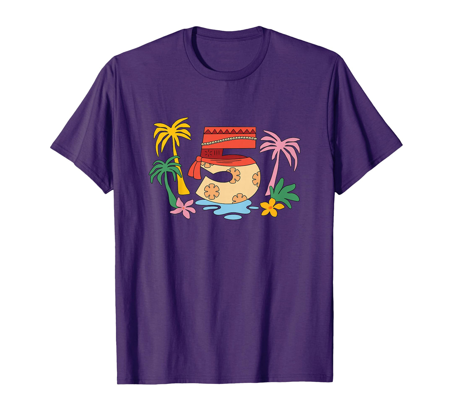 Disney Moana Numbers "5" Fifth 5th Birthday Party Gift T-Shirt
