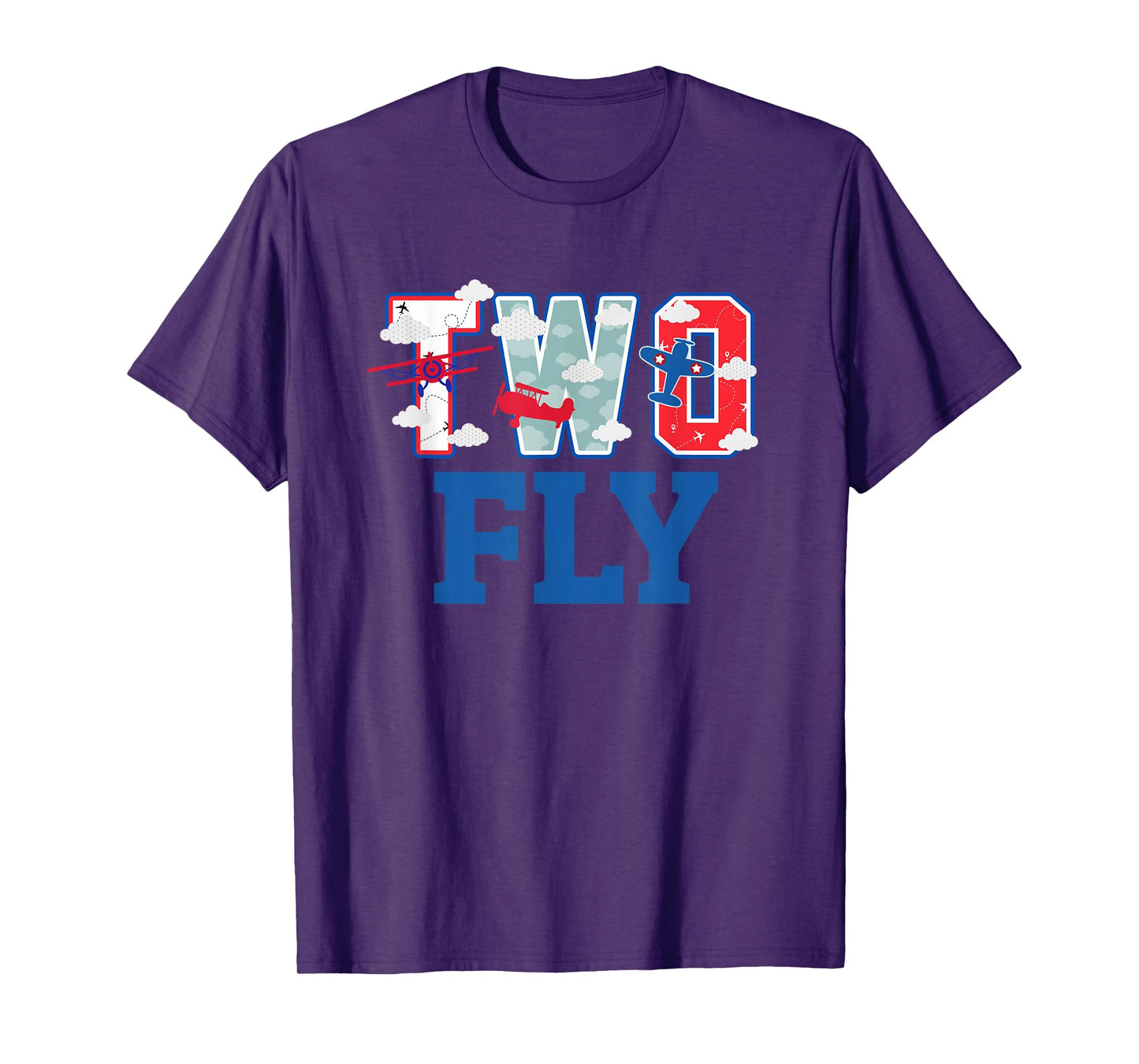 Two Fly Birthday Party Decorations for Boy Airplane 2nd Bday T-Shirt