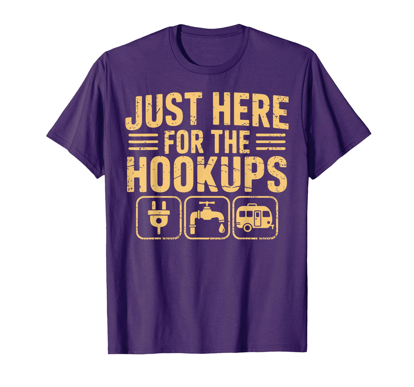 Just Here for the Hookups Funny Camping Rv Camper Motorhome T-Shirt