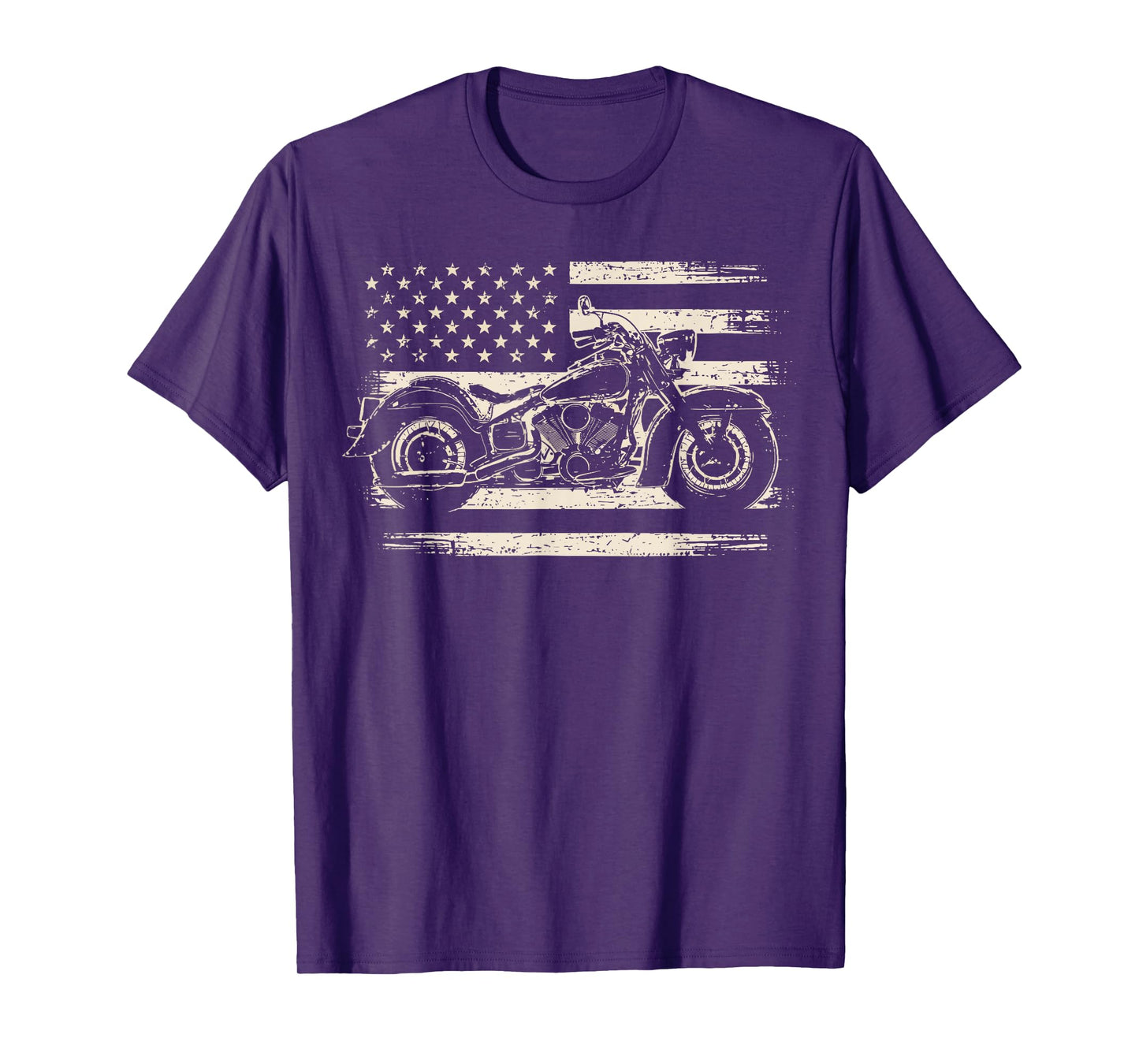Cool Motorcycle Biker Retro Motorcycle USA Flag Men Rider T-Shirt