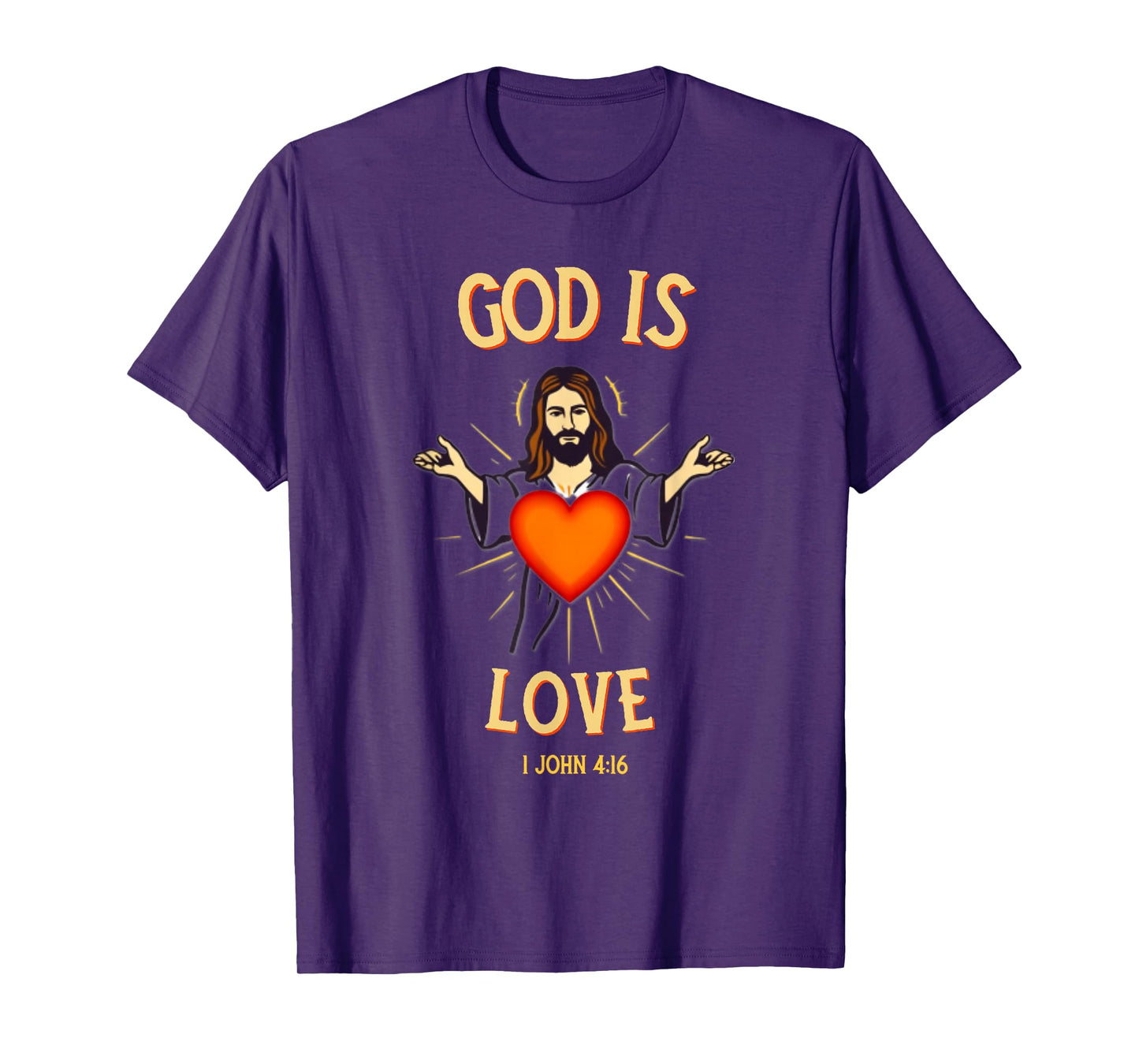 God is Love Christian Quote Bible Verse Heart Jesus T-Shirt