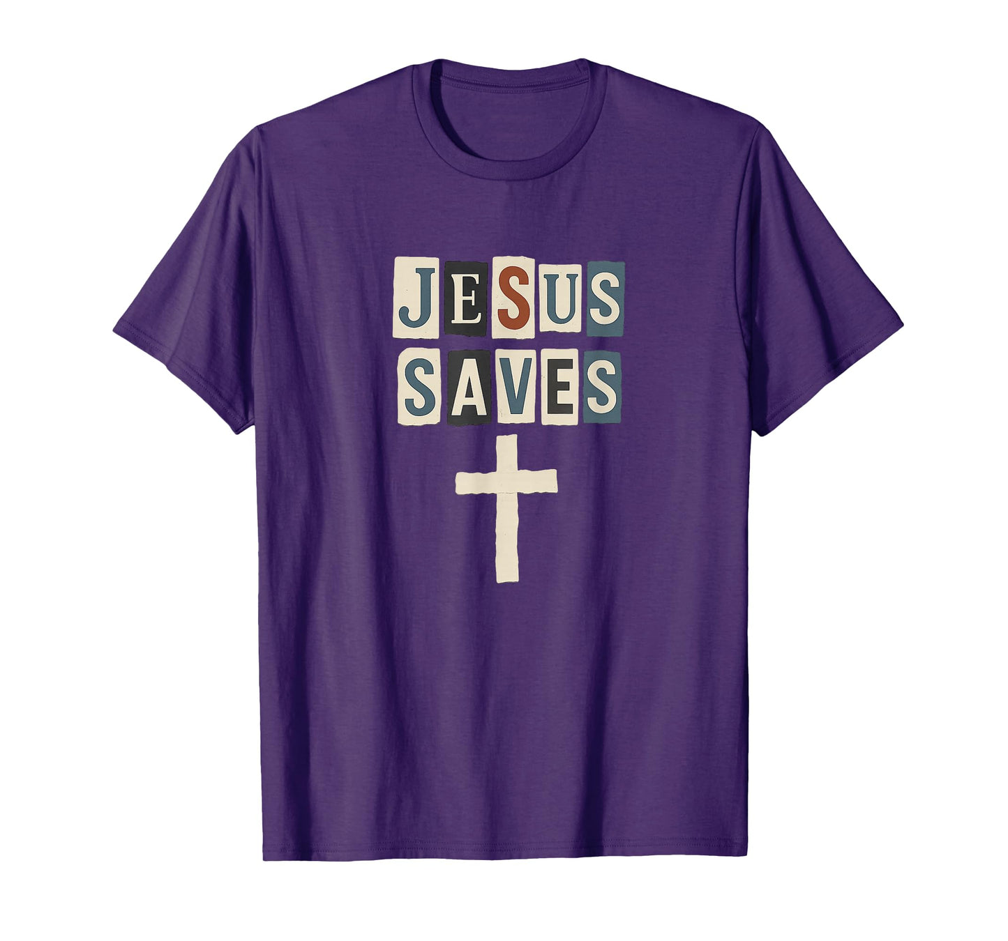 Jesus Saves Ransom Style Creative Christian Design T-Shirt