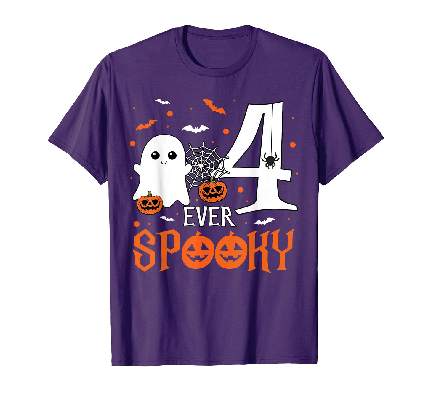 Four Ever Spooky Birthday Decorations 4th Birthday Halloween T-Shirt