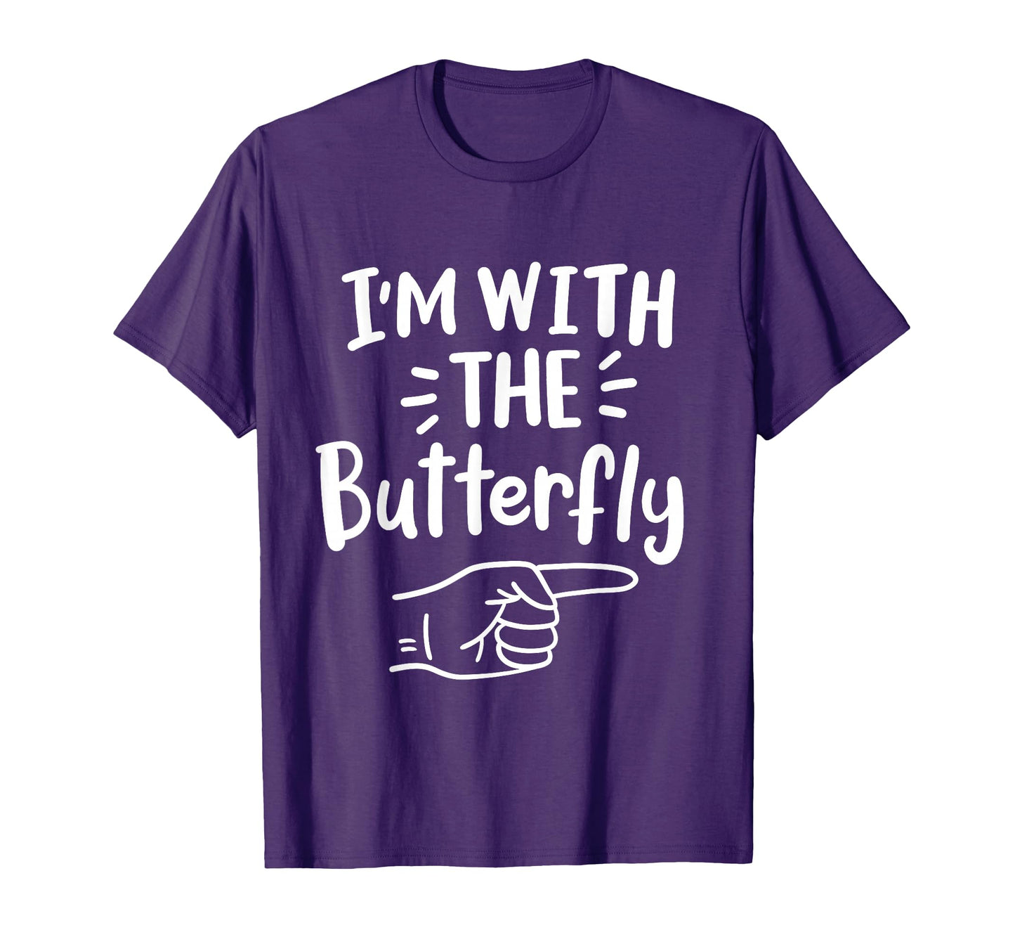 I'm With The Butterfly Halloween Costume Party Couples T-Shirt