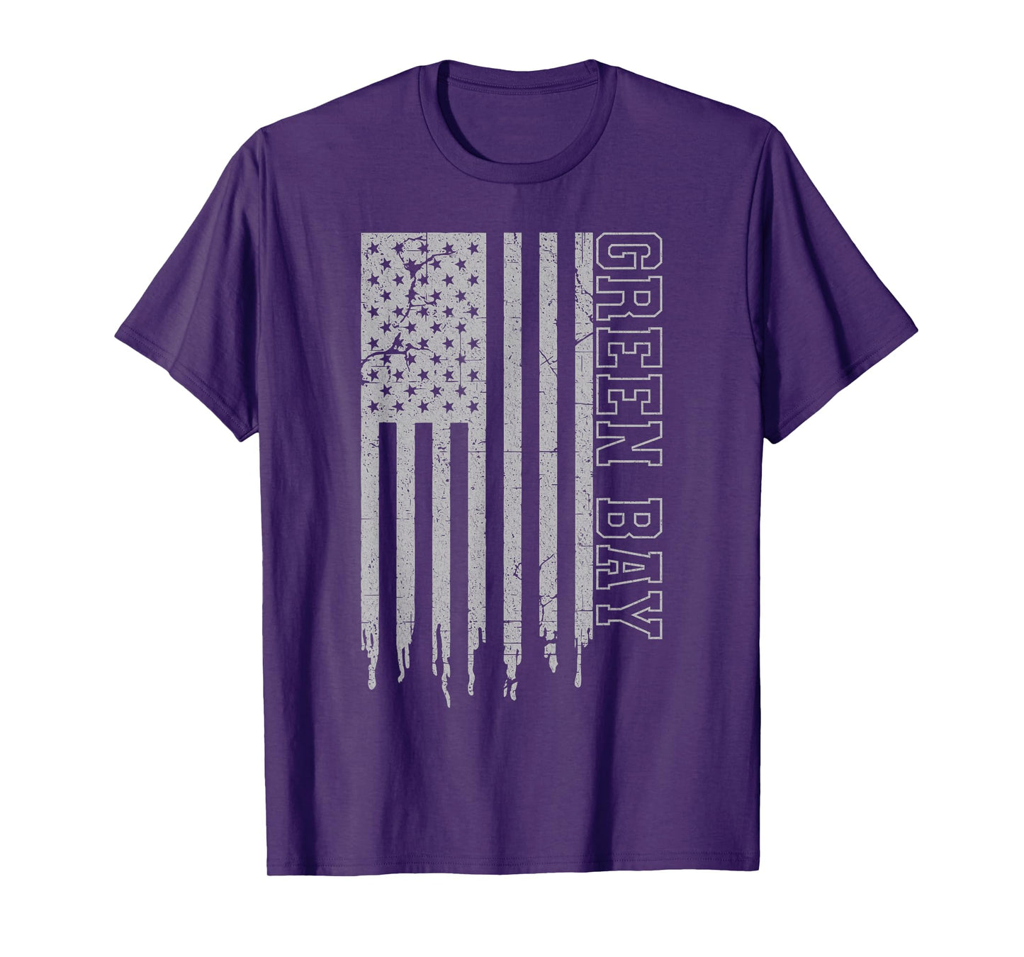 Vintage Green Bay Patriotic USA Flag Pride Iconic Green Bay T-Shirt