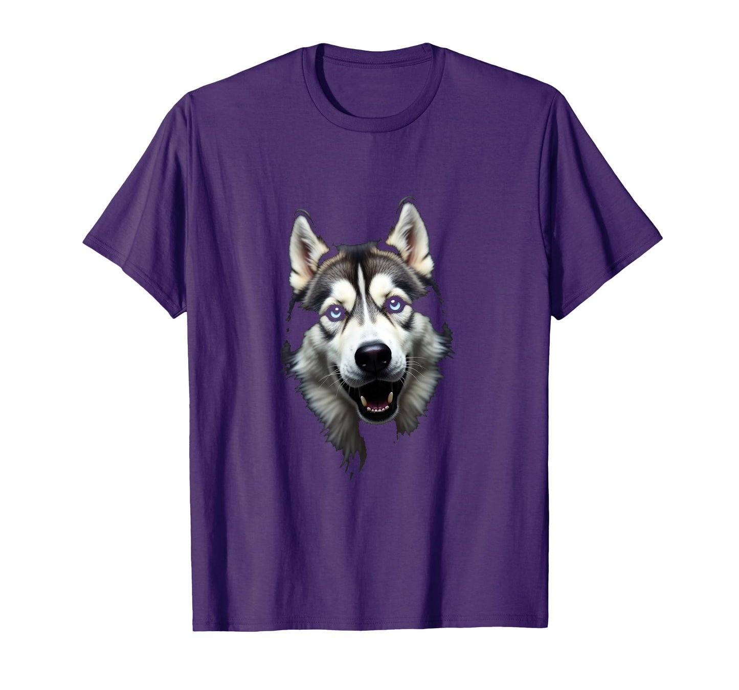 Black Siberian Husky Dog Husky Face T-Shirt