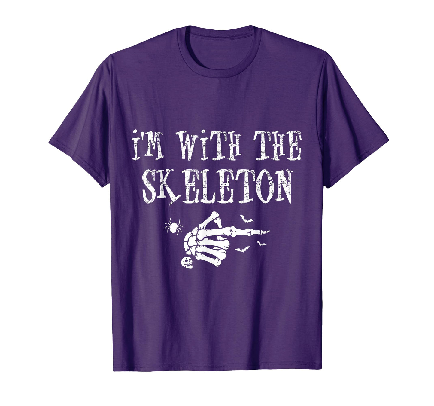 I'm with The Skeleton Matching Couple Costume Halloween T-Shirt