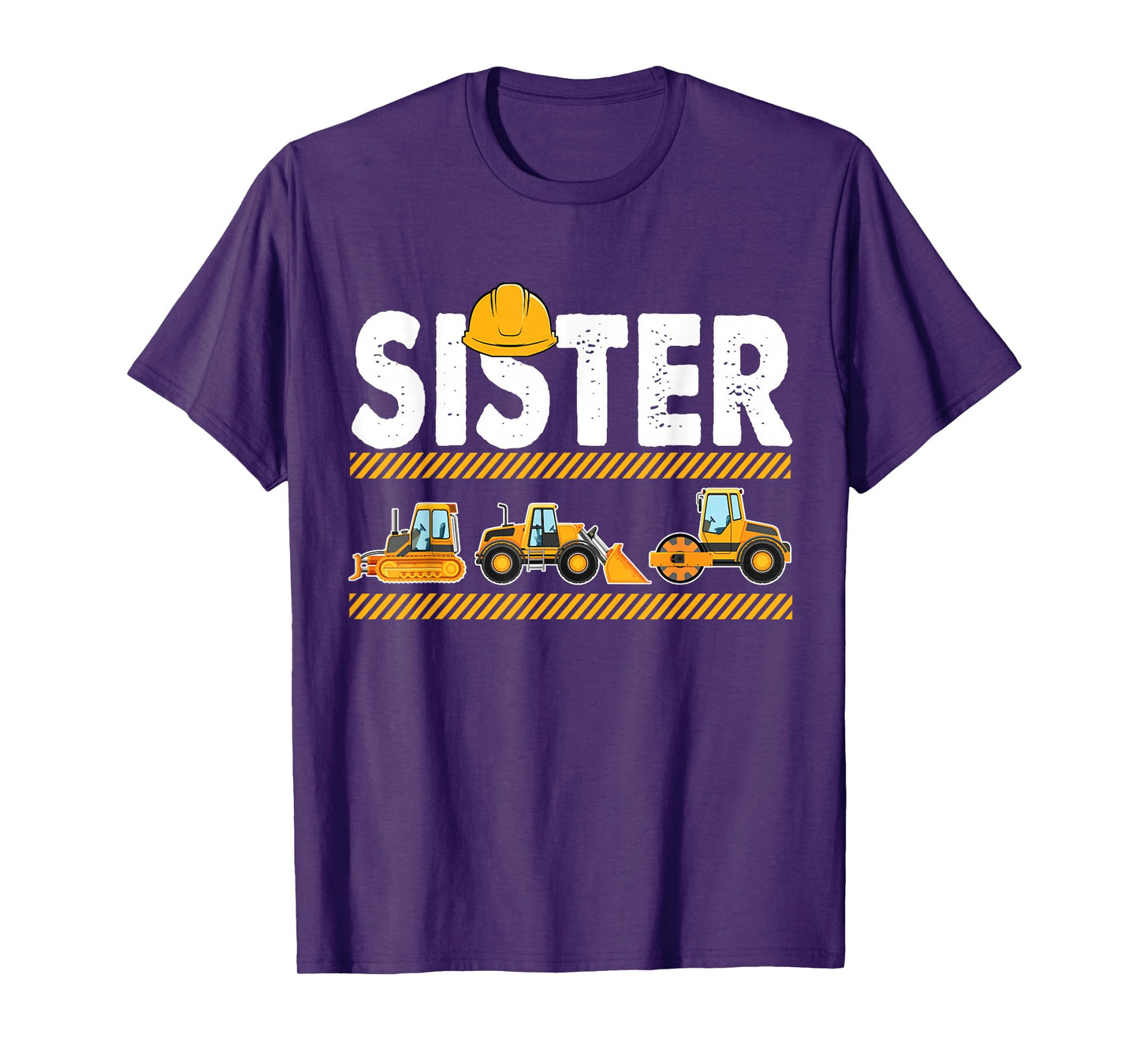 Funny Sister Construction Excavator Kids Matching Family T-Shirt
