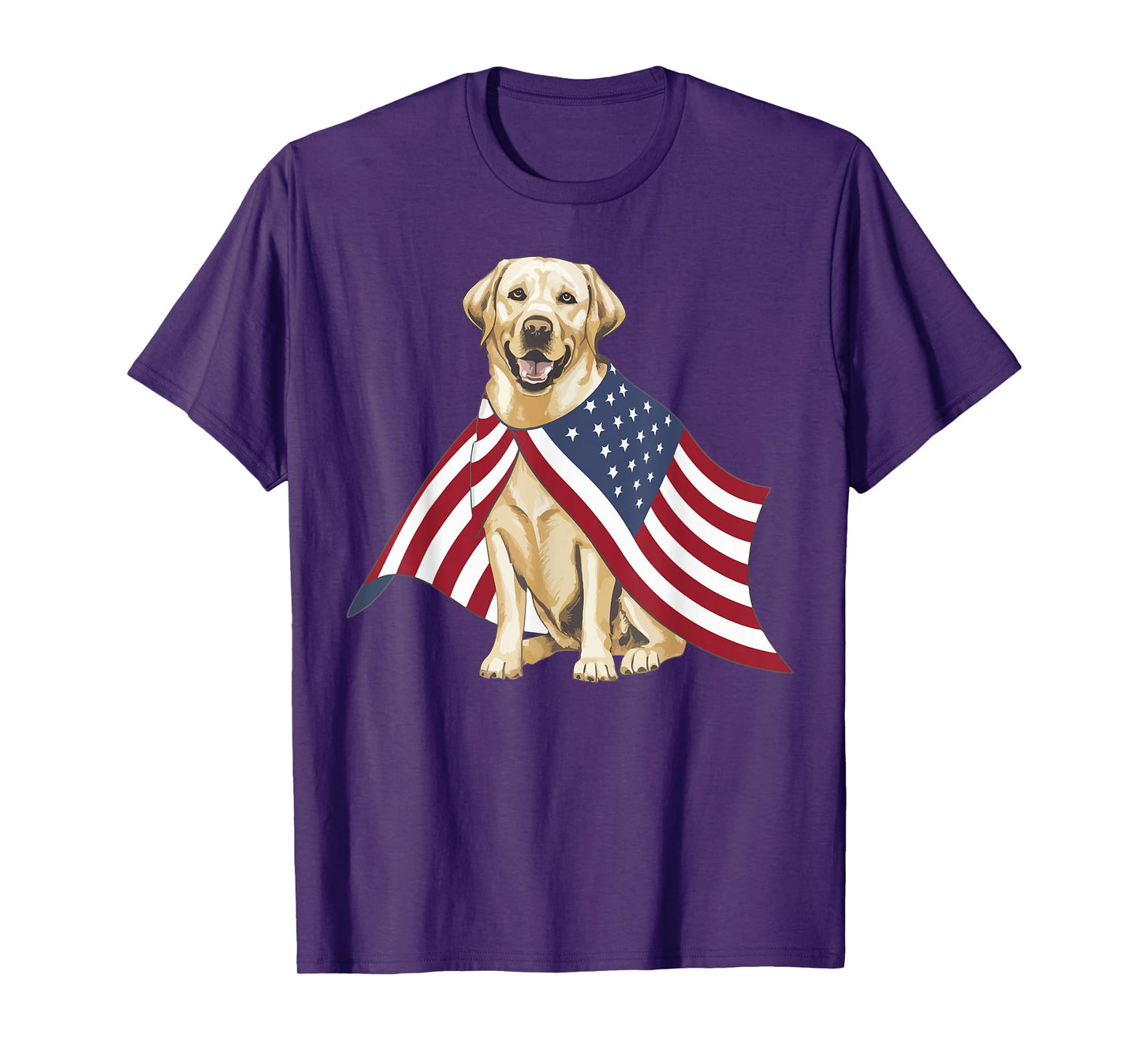 Yellow Labrador Labs Patriotic American Flag Dog 4th of July T-Shirt