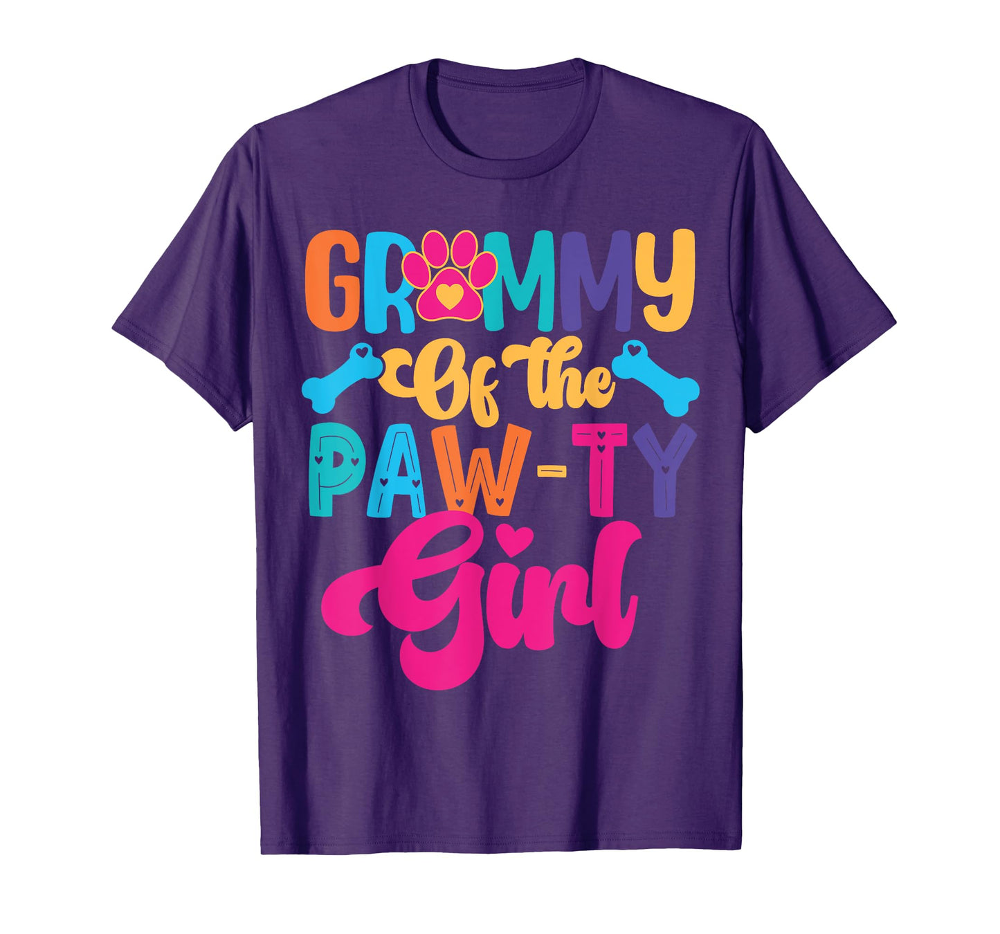 Grammy Of The Birthday Girl Dog Paw Family Matching Party T-Shirt