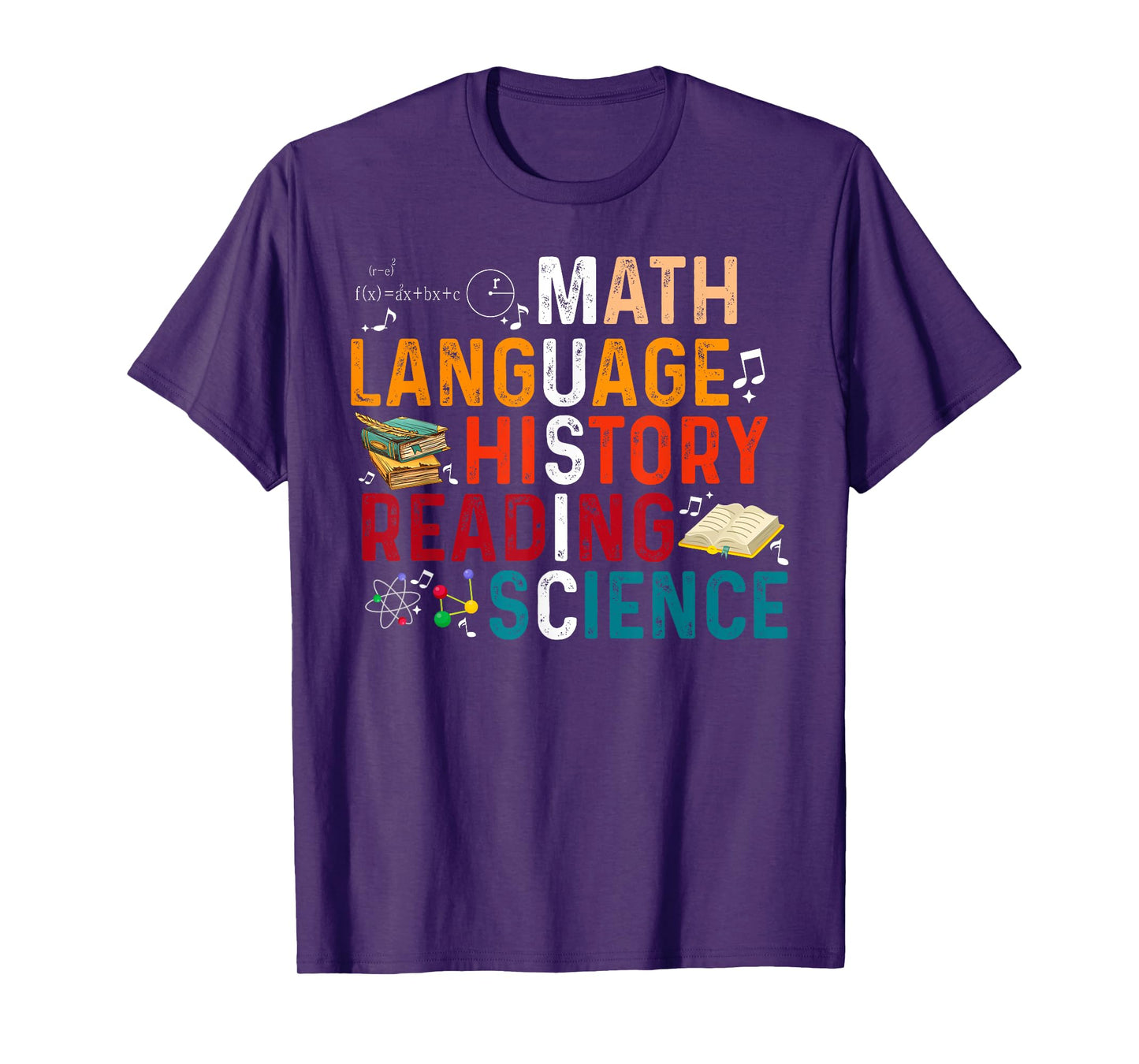 Math Language History Reading Science Music Teacher Funny T-Shirt