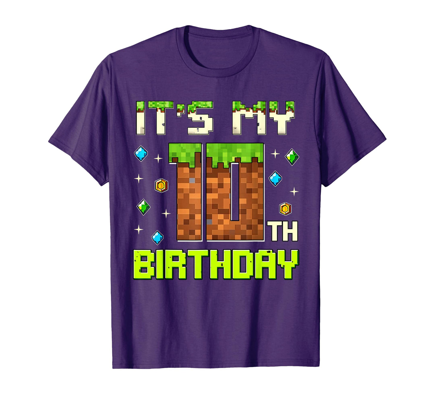 Birthday Boy It's My 10th Birthday Gamer Pixel Number T-Shirt