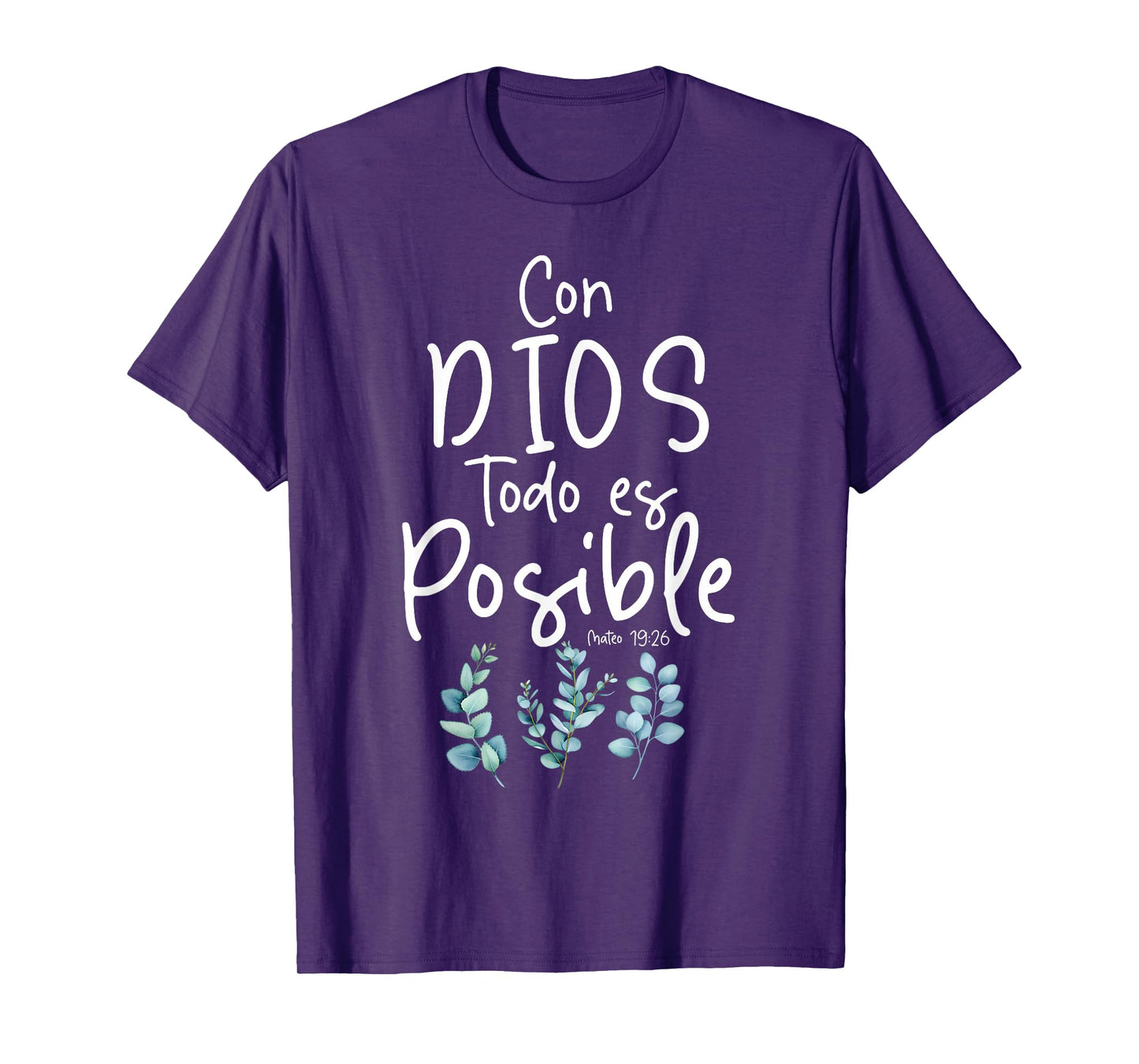 Con Dios Todo ES Posible Shirt Christian Spanish for Womens T-Shirt
