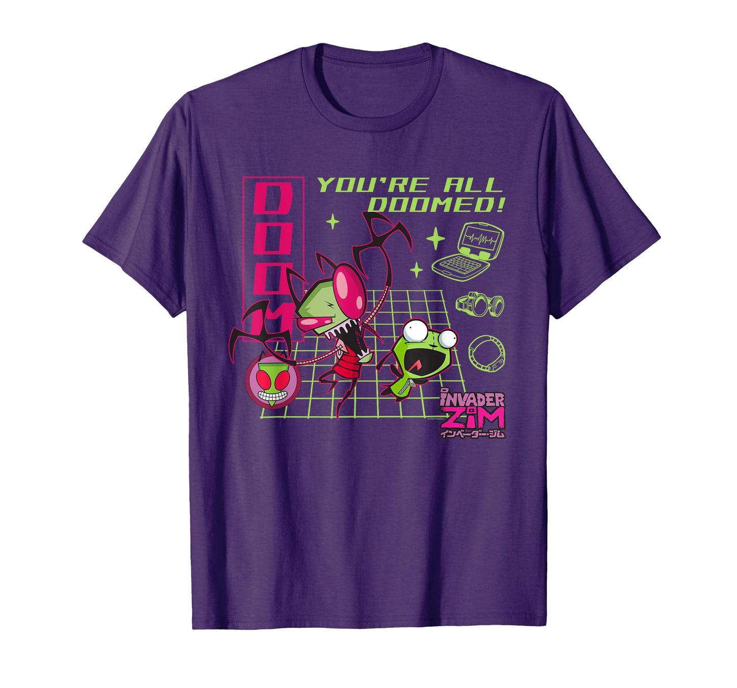 Invader Zim You're All Doomed Y2K Cartoon T-Shirt