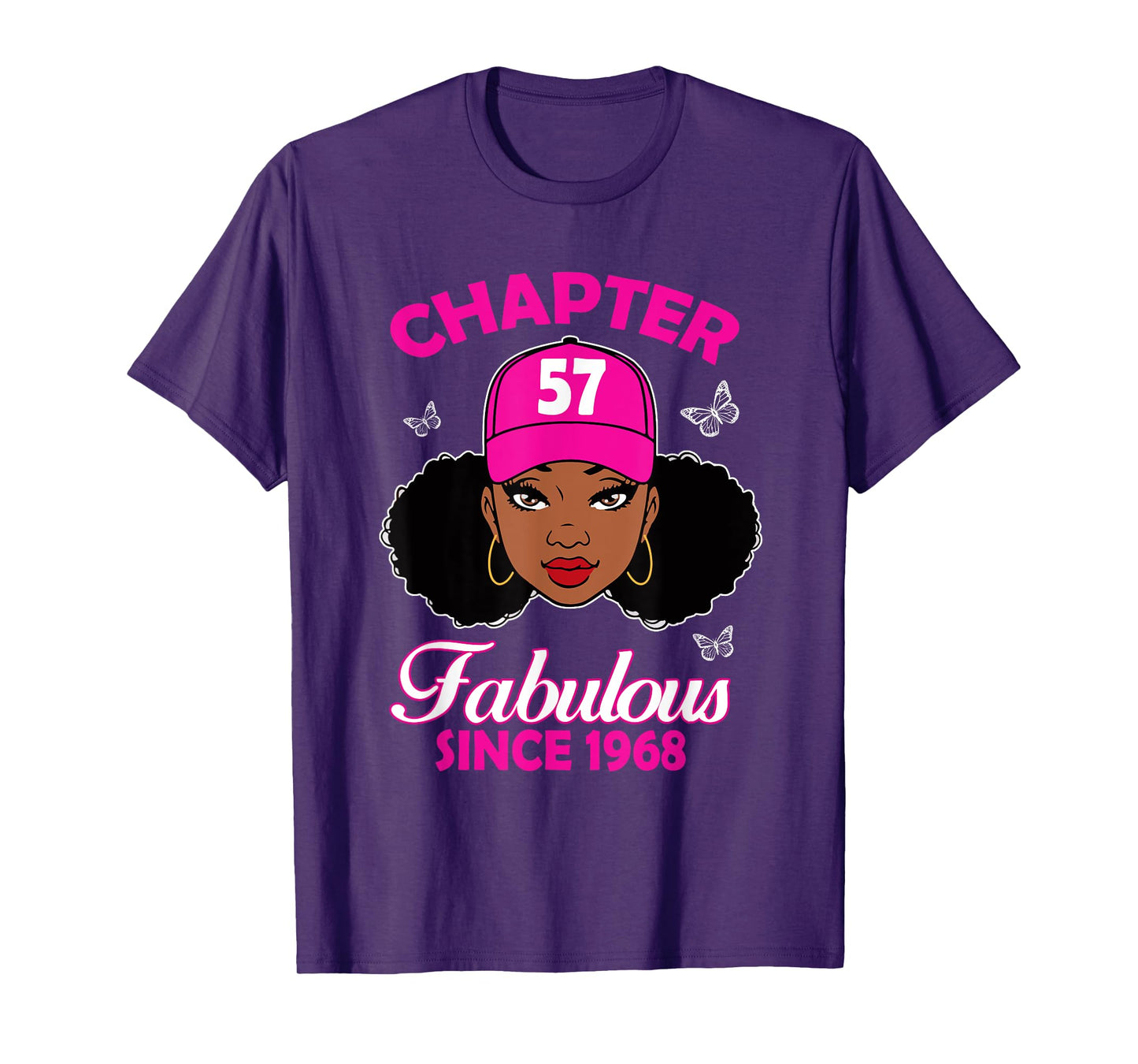 Chapter 57 Fabulous Since 1968 Black Women 57th Birthday T-Shirt