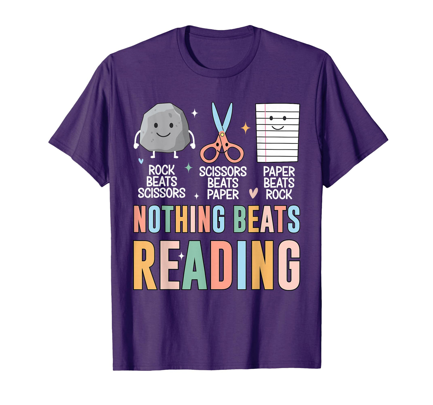Nothing Beats Reading Rock Paper Scissors Funny Books Lover T-Shirt
