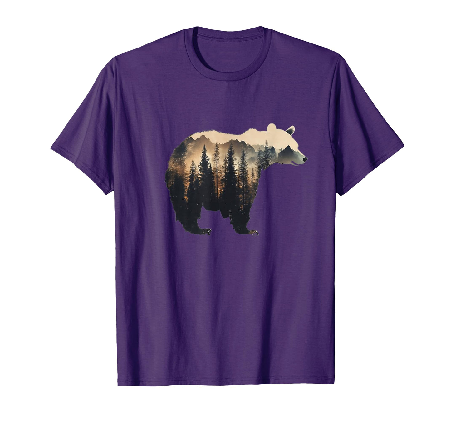 Nature Forest Mountains Trees Wildlife Men Women Animal Bear T-Shirt