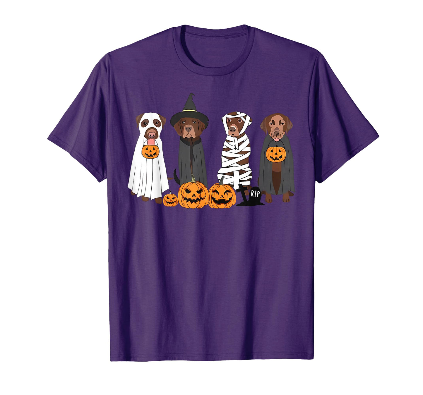 Halloween Brown Labrador Ghost Spooky Chocolate Lab Dog Mama T-Shirt