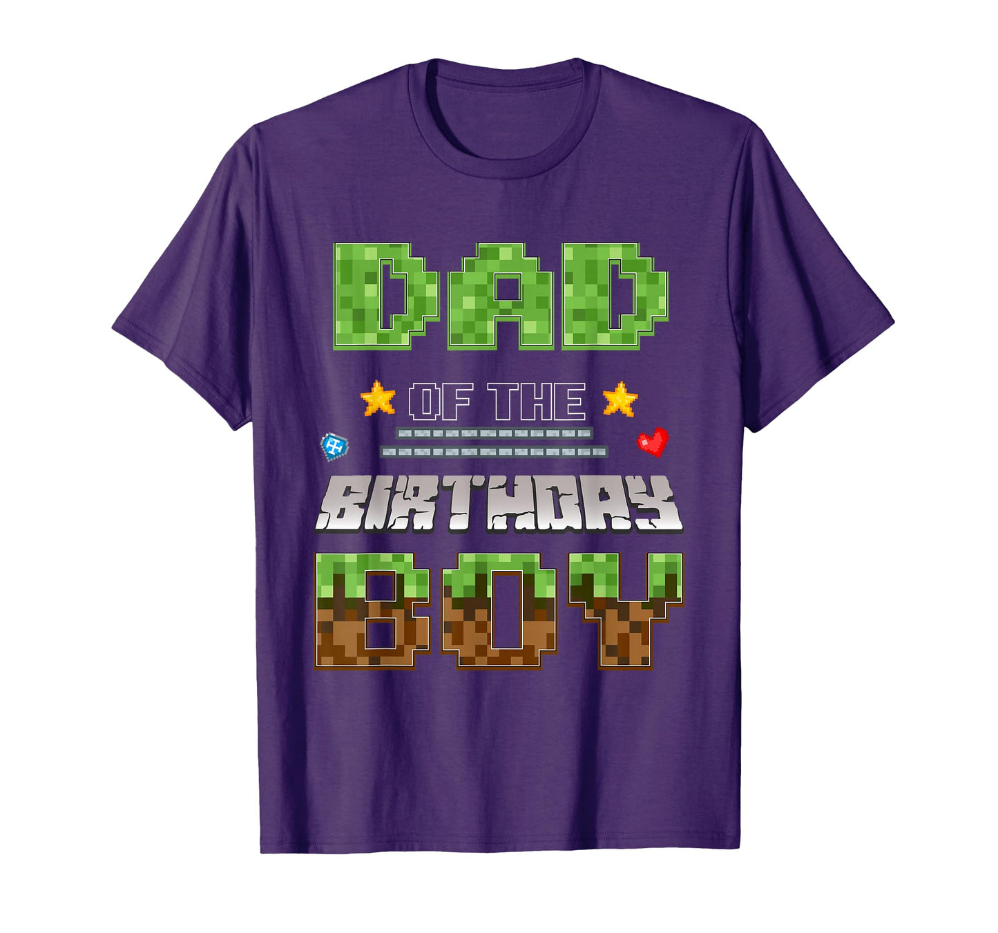 Dad of The Birthday Boy Video Gamer Pixel Birthday Party T-Shirt