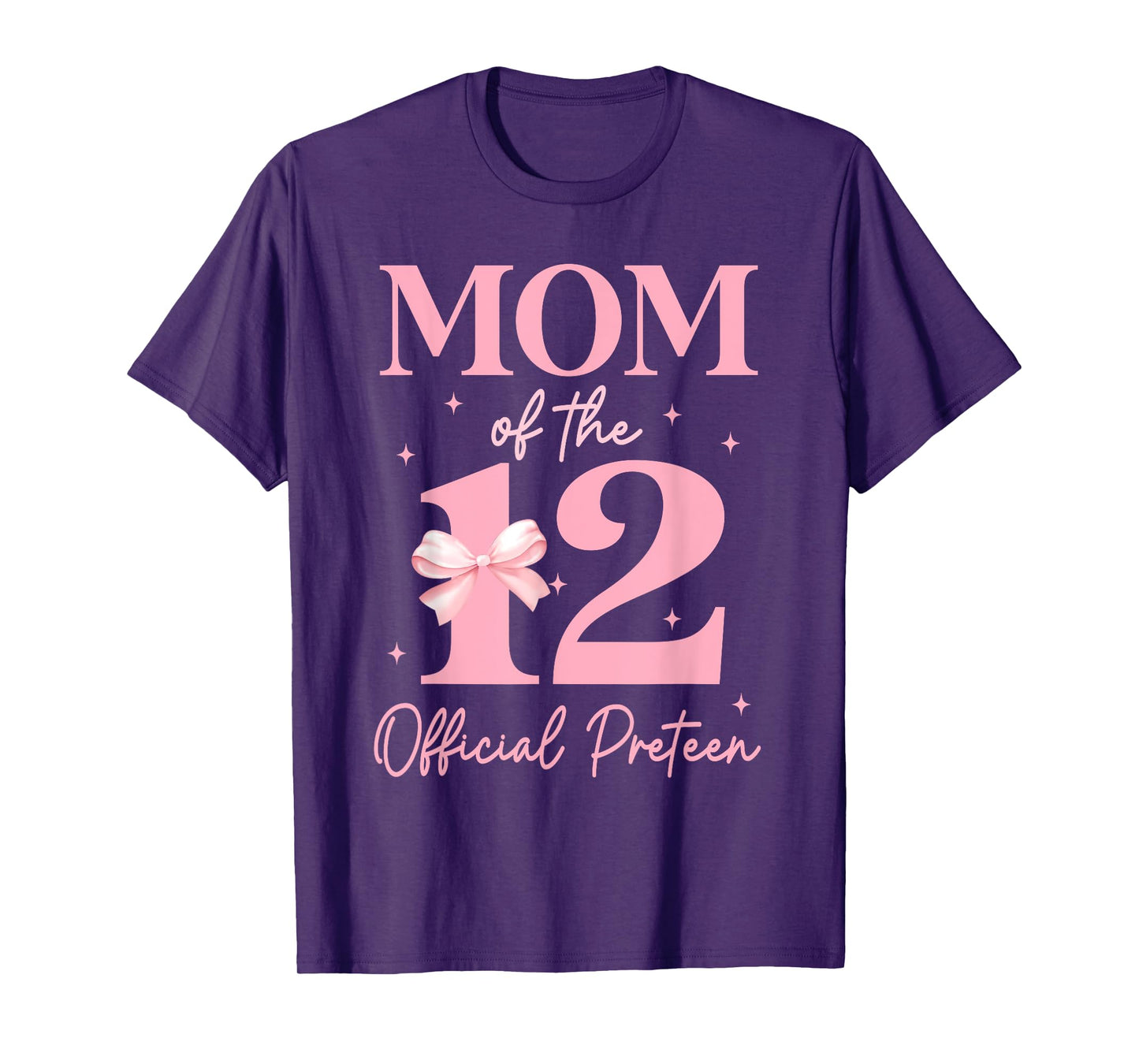 Mom of the 12 Official Pre-Teen Birthday Girl 12th Bow T-Shirt