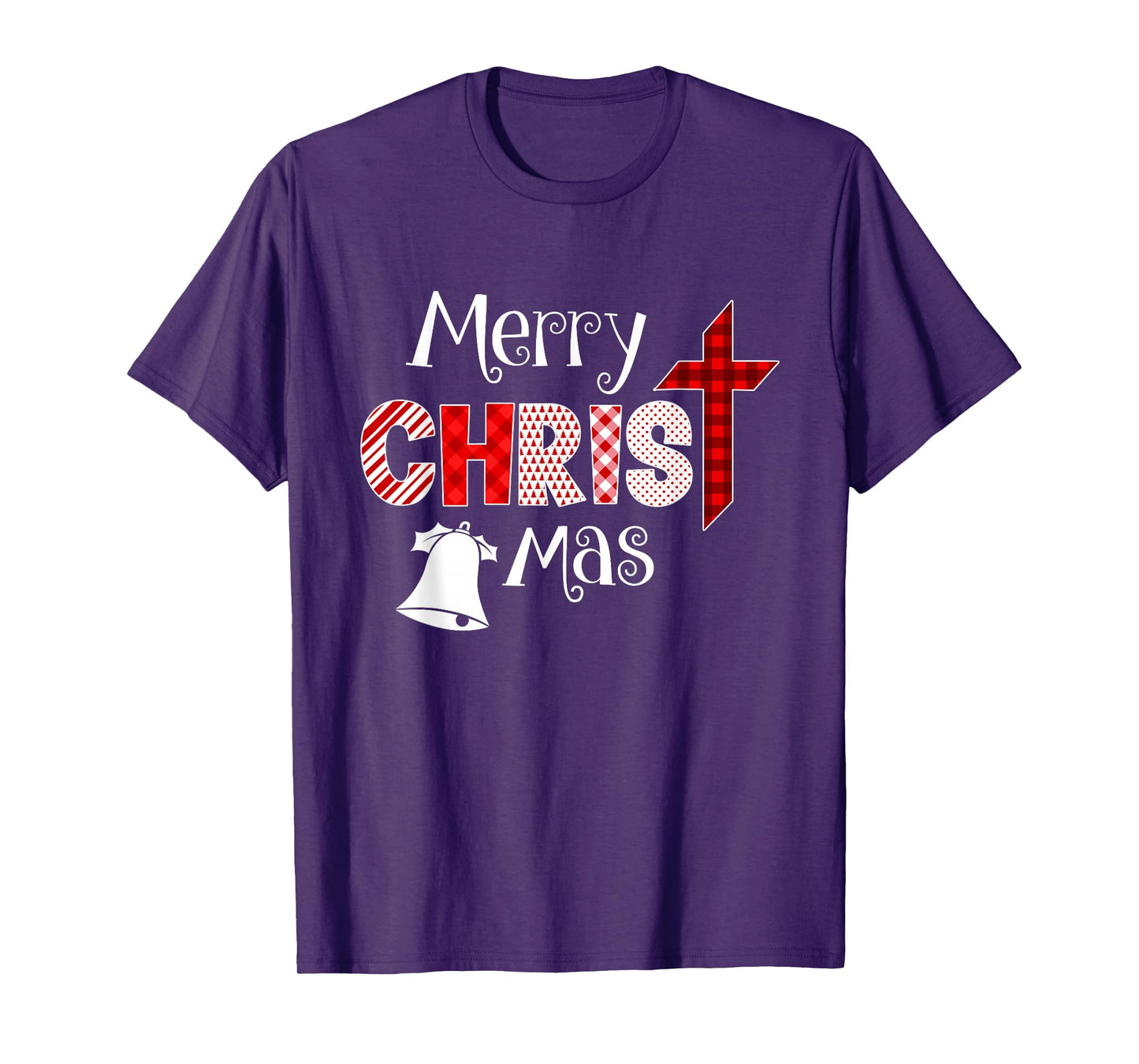 Merry Christmas Christian Cross Buffalo Plaid Xmas Pajamas T-Shirt
