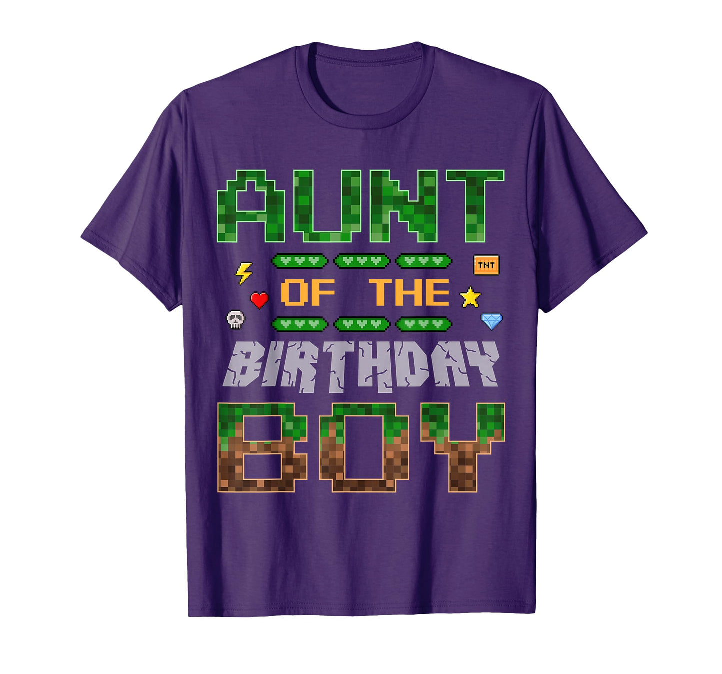 Aunt of The Birthday Boy Pixel Gamer Family Love T-Shirt