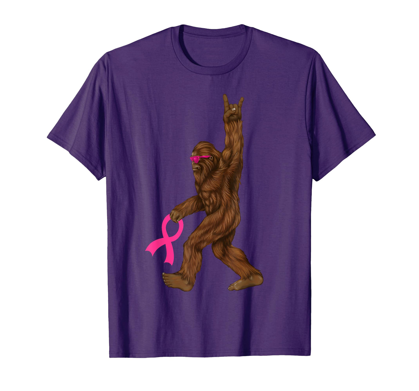 Bigfoot Breast Cancer Funny Sasquatch Pink Ribbon T-Shirt