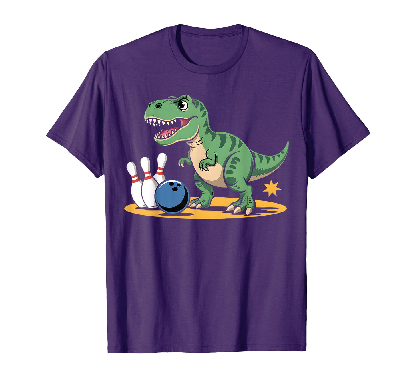 Bowling Dinosaur T Rex Cute Graphic Kids Toddler Boys Bowler T-Shirt