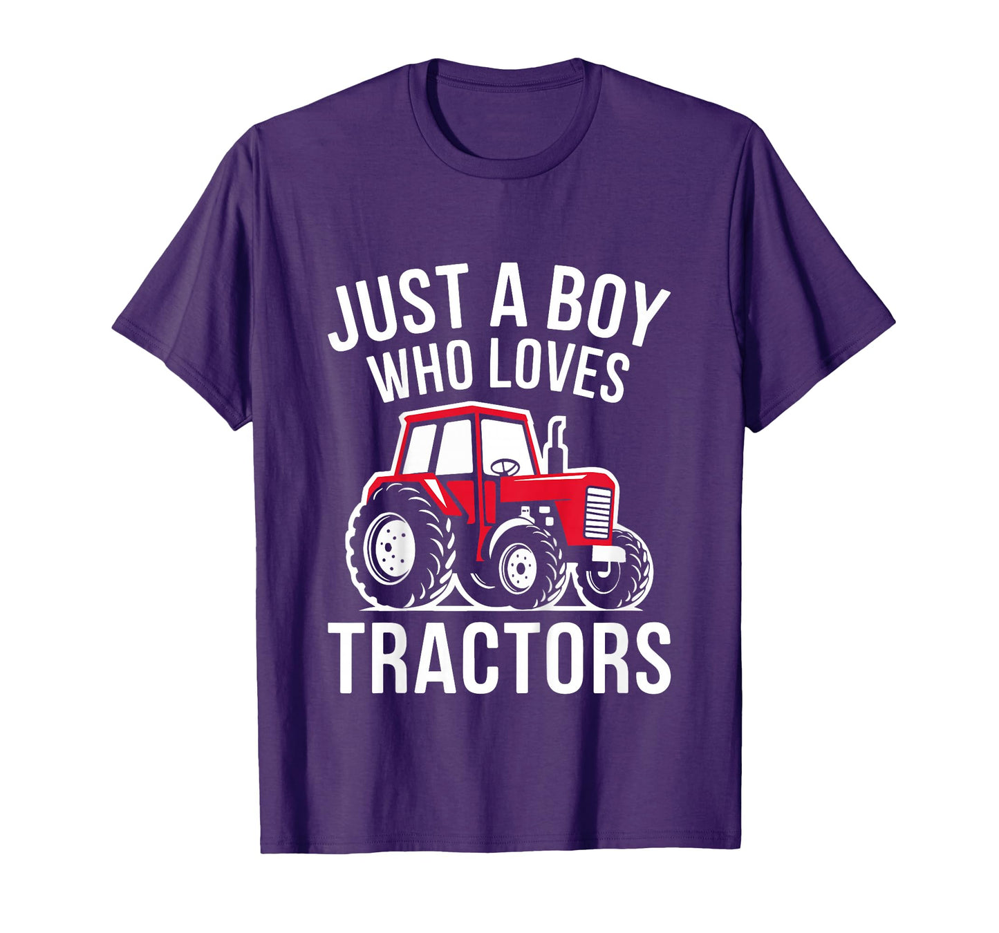 Kids Just A Boy Who Loves Tractors Shirt Kids Toddler Boy Tractor T-Shirt