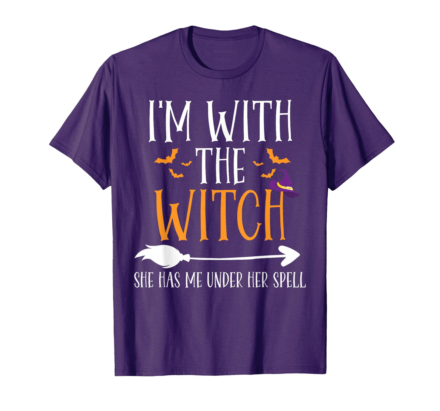 I'm With The Witch Funny Halloween Couples Costume T-Shirt