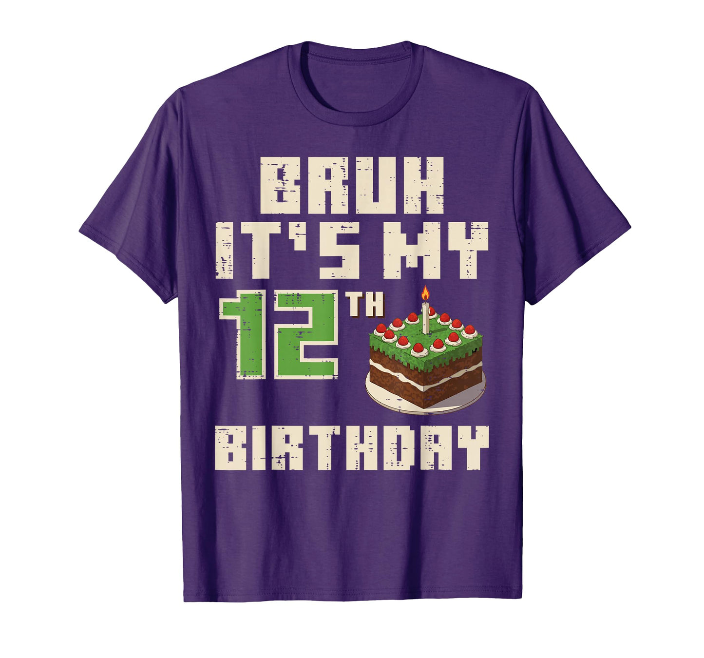 12th Birthday Pixel Gamer 12 Year Old Gamer Bday Boys Kids T-Shirt
