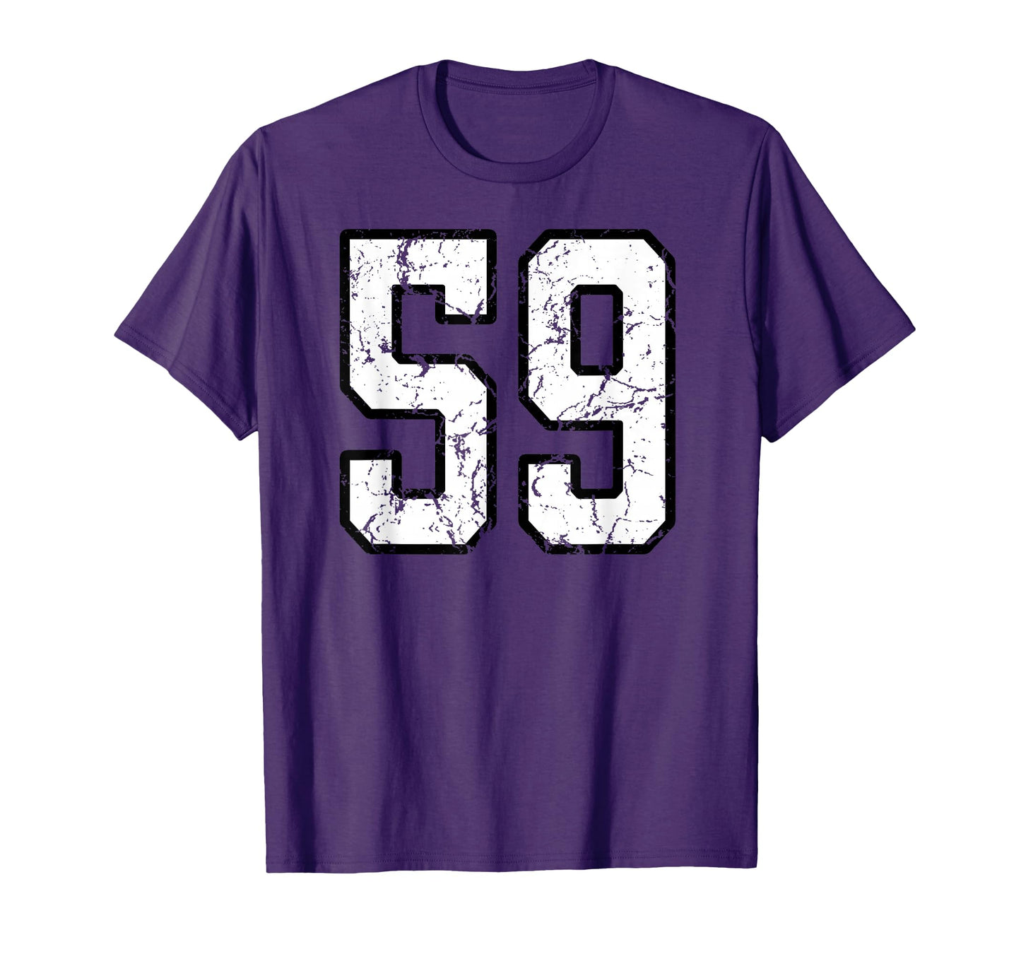 White and Black Sports Number 59 Jersey Uniform Player T-Shirt
