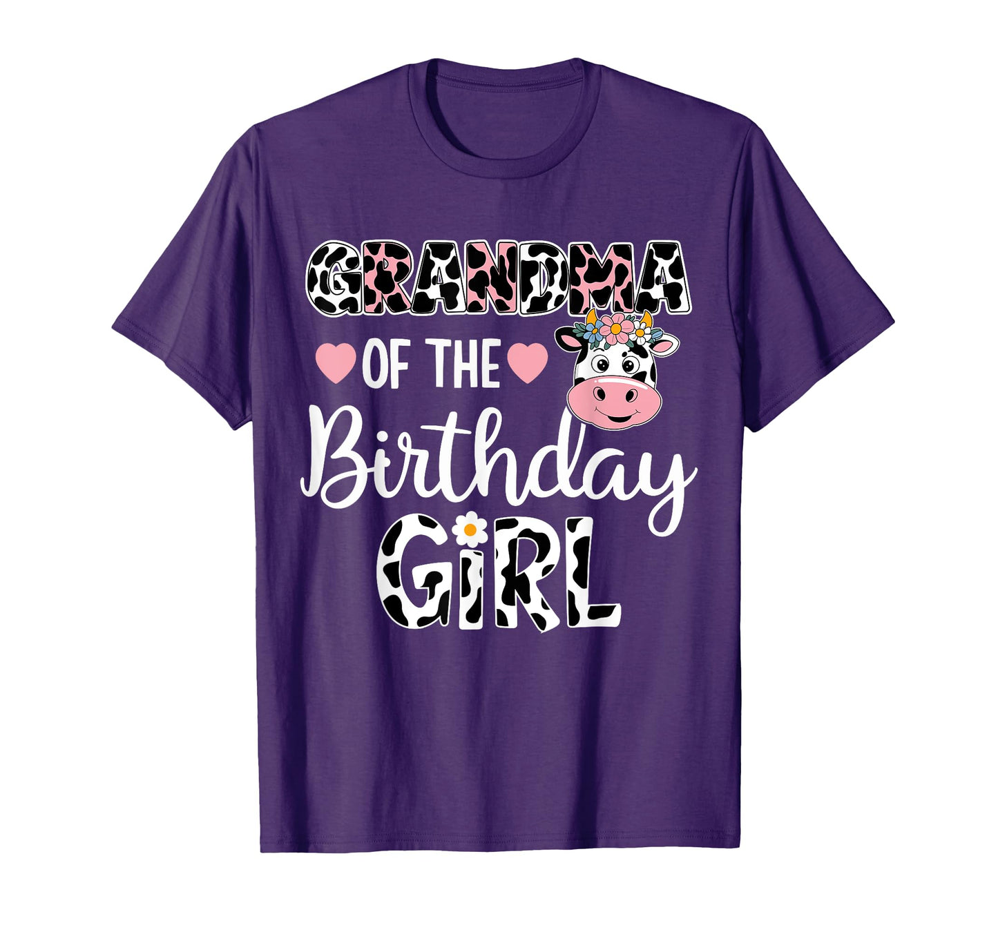 Grandma Of The Birthday Girl Farm Cow 1 St Birthday Girl T-Shirt