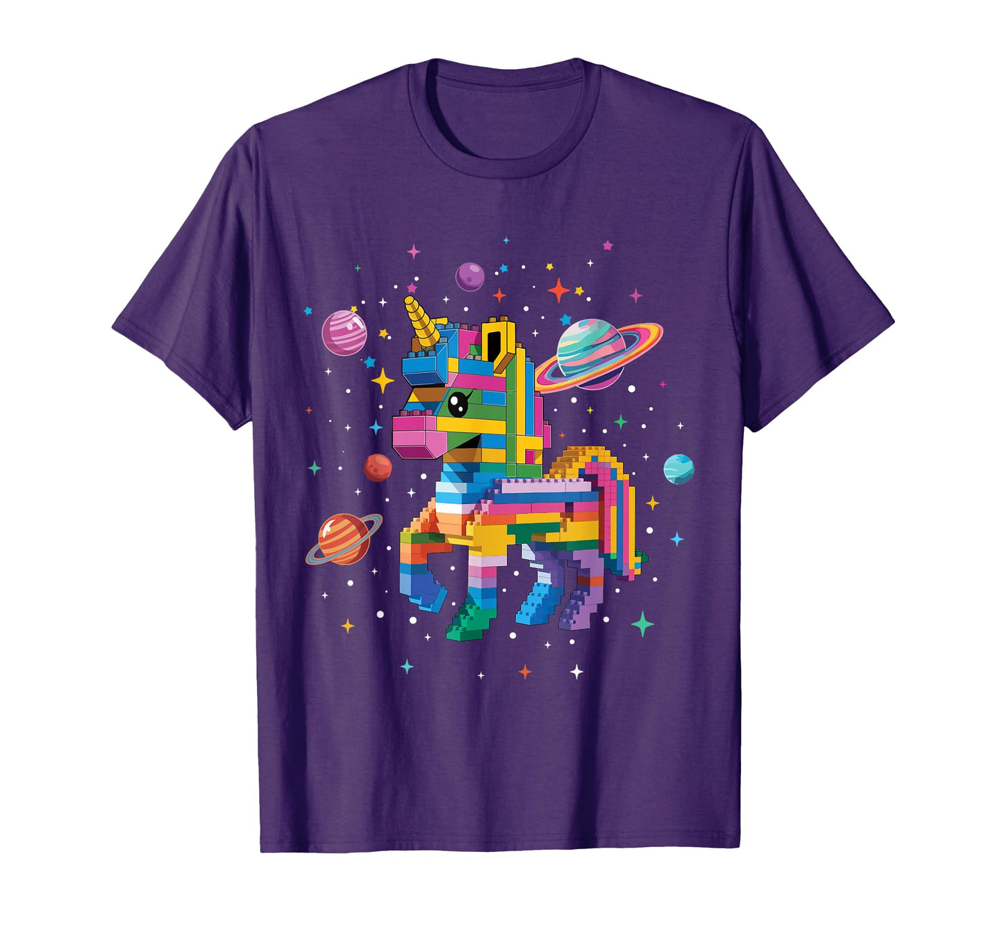Unicorn Brick Master Builder Block Building Brick Builder T-Shirt