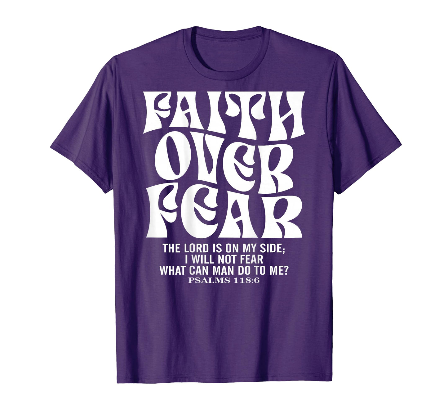 Faith Over Fear Retro Jesus Christian Bible Verse (on Back) T-Shirt