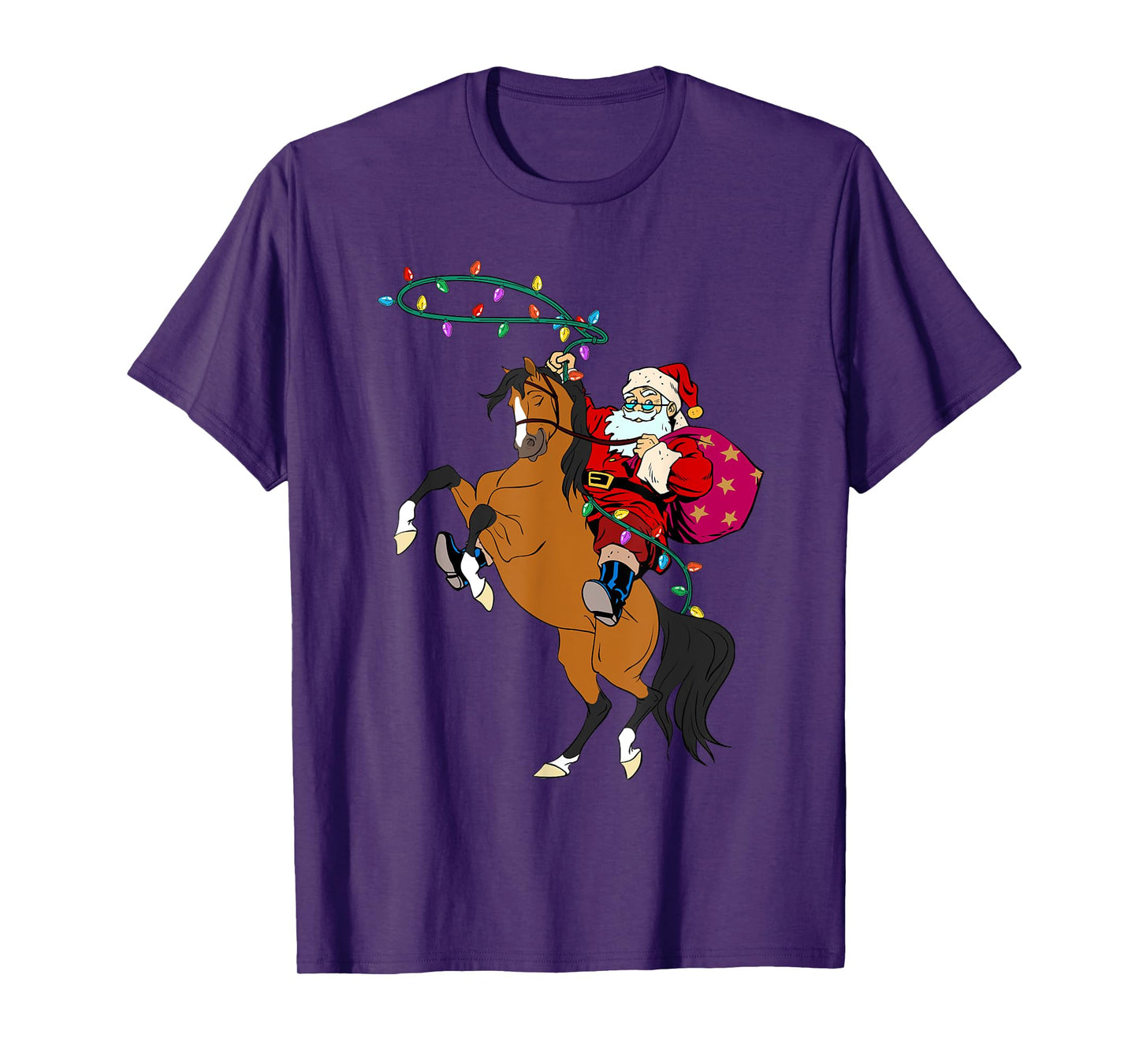 Cowboy Santa Claus Riding A Horse Christmas Cowboy Kids Boys T-Shirt