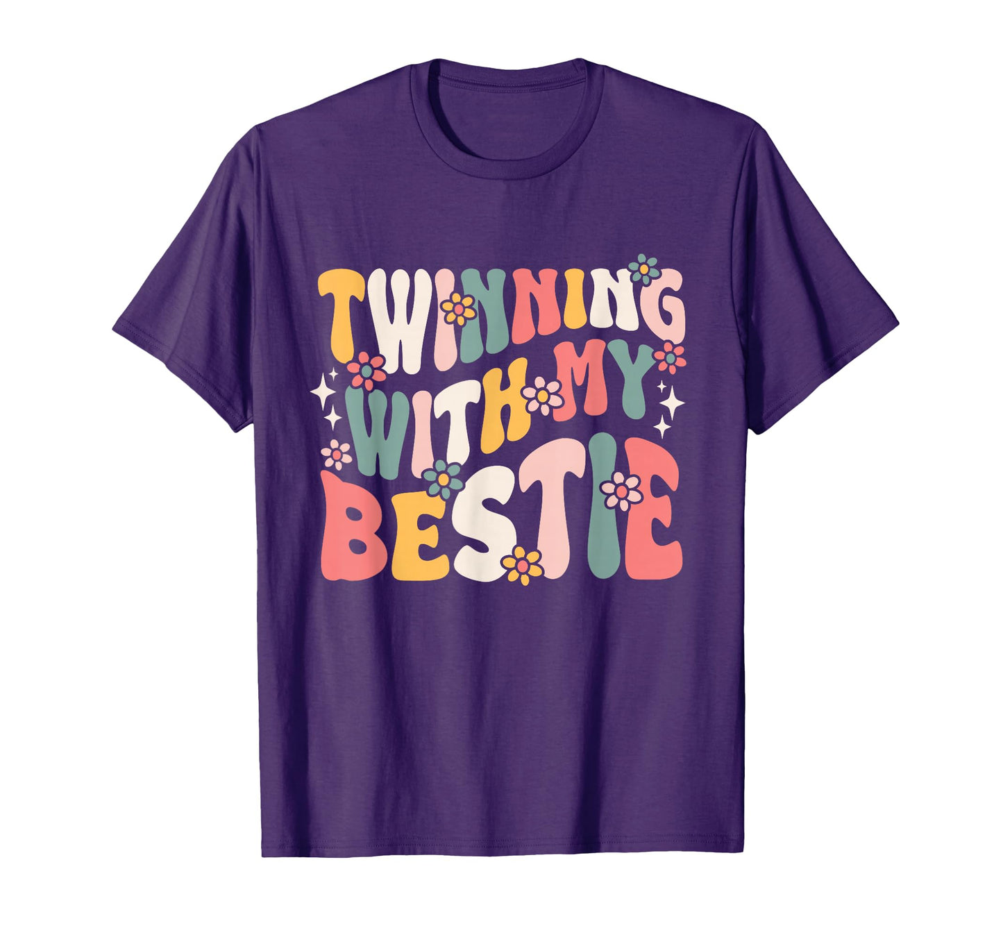 Twin Matching Twins Groovy Spirit Week Twins Day T-Shirt