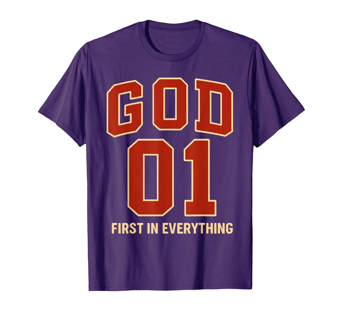 God is #1 First Sports Jersey Style Christian Faith Based T-Shirt