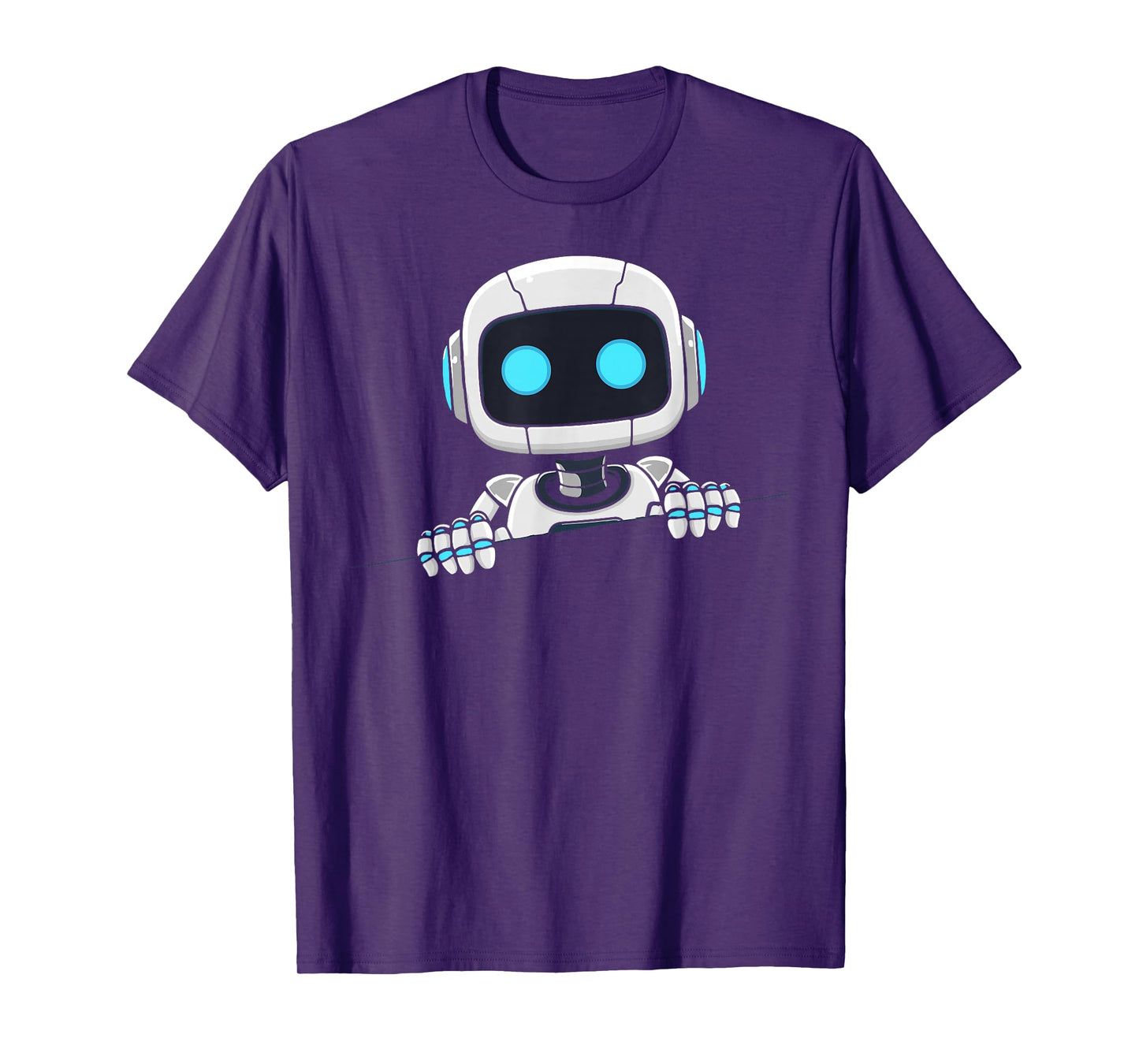 Cute robot face looks from torn fabric AI robot kids T-Shirt