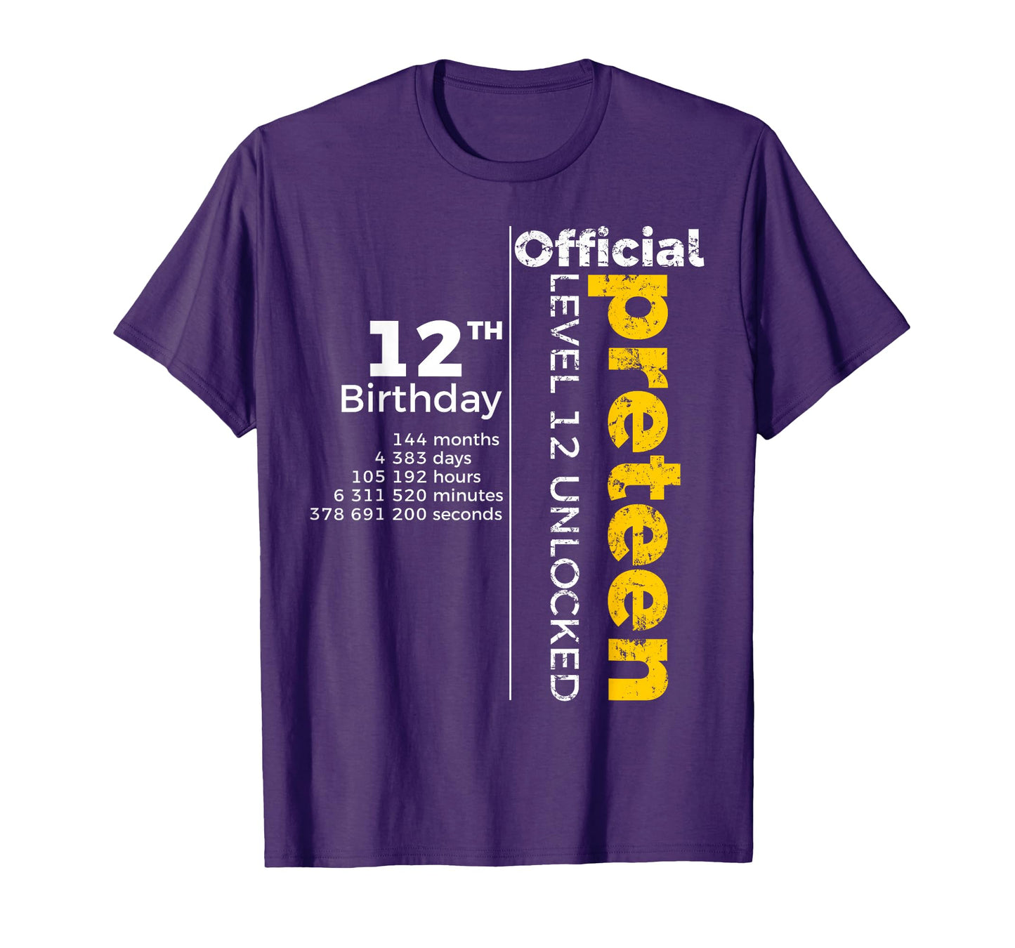12th Birthday - Official Preteen Level 12 Unlocked Funny T-Shirt