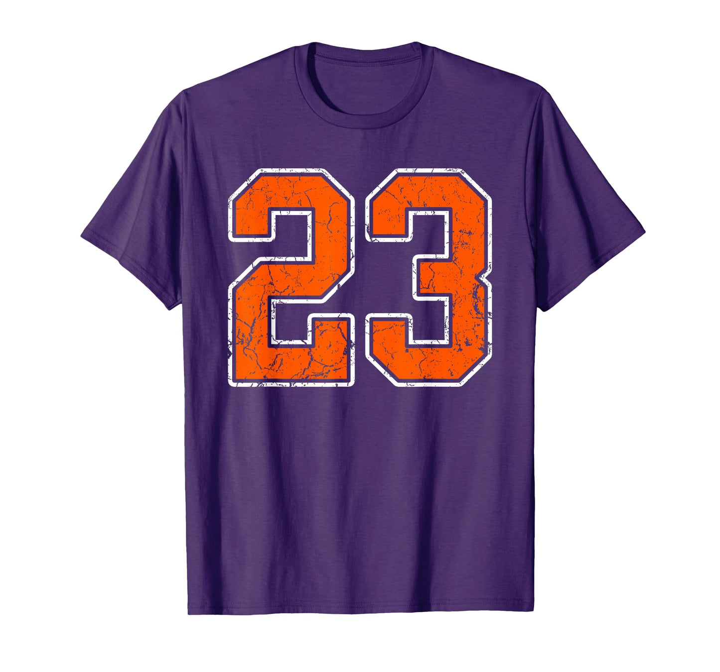 Distressed Orange White Number 23 Jersey Player Uniform #23 T-Shirt