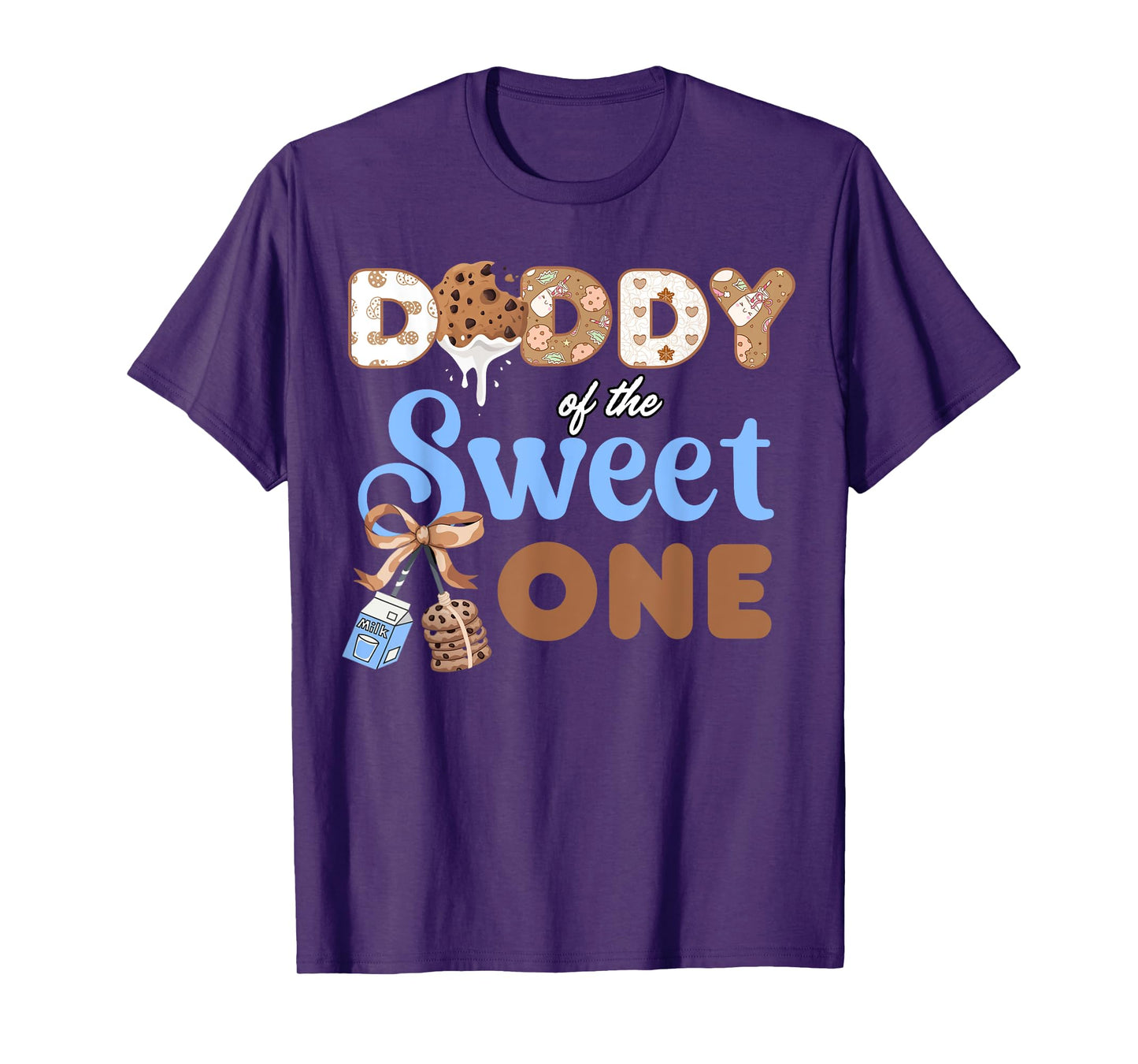 Daddy Of the Sweet One Cookies and Milk 1st Birthday T-Shirt