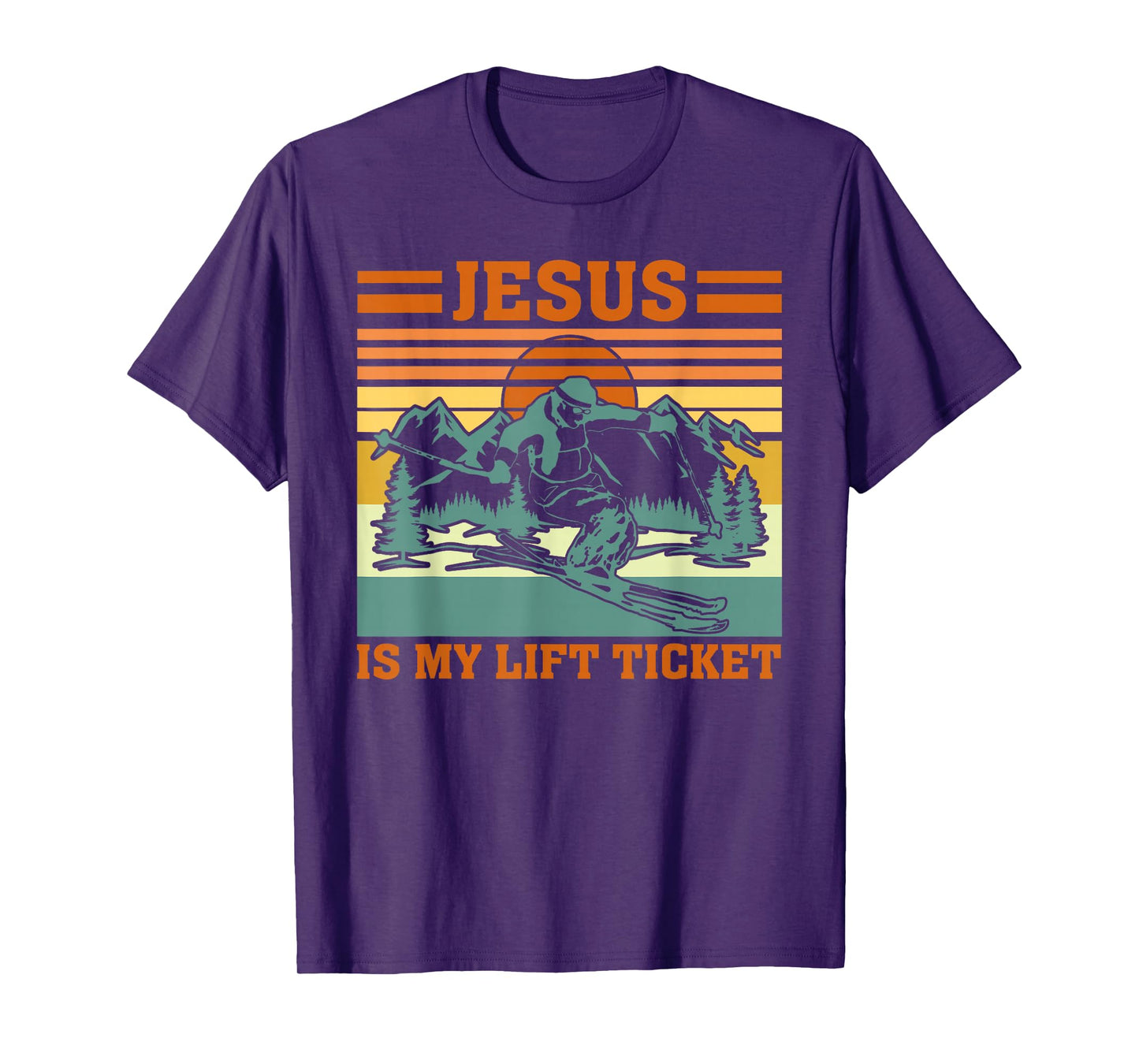 Jesus is My Lift Ticket Vintage Faith Sport Quote T-Shirt