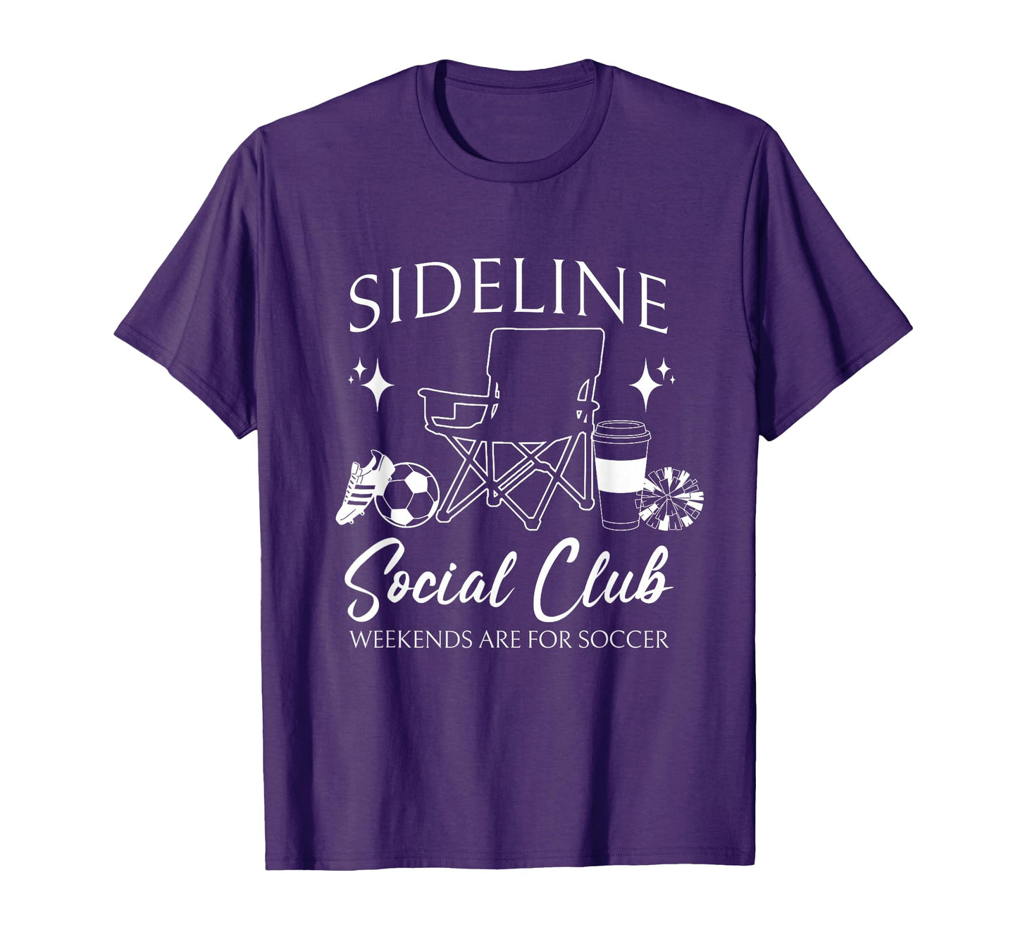 Women Sideline Social Club Soccer Mom Game Day Mothers Day T-Shirt