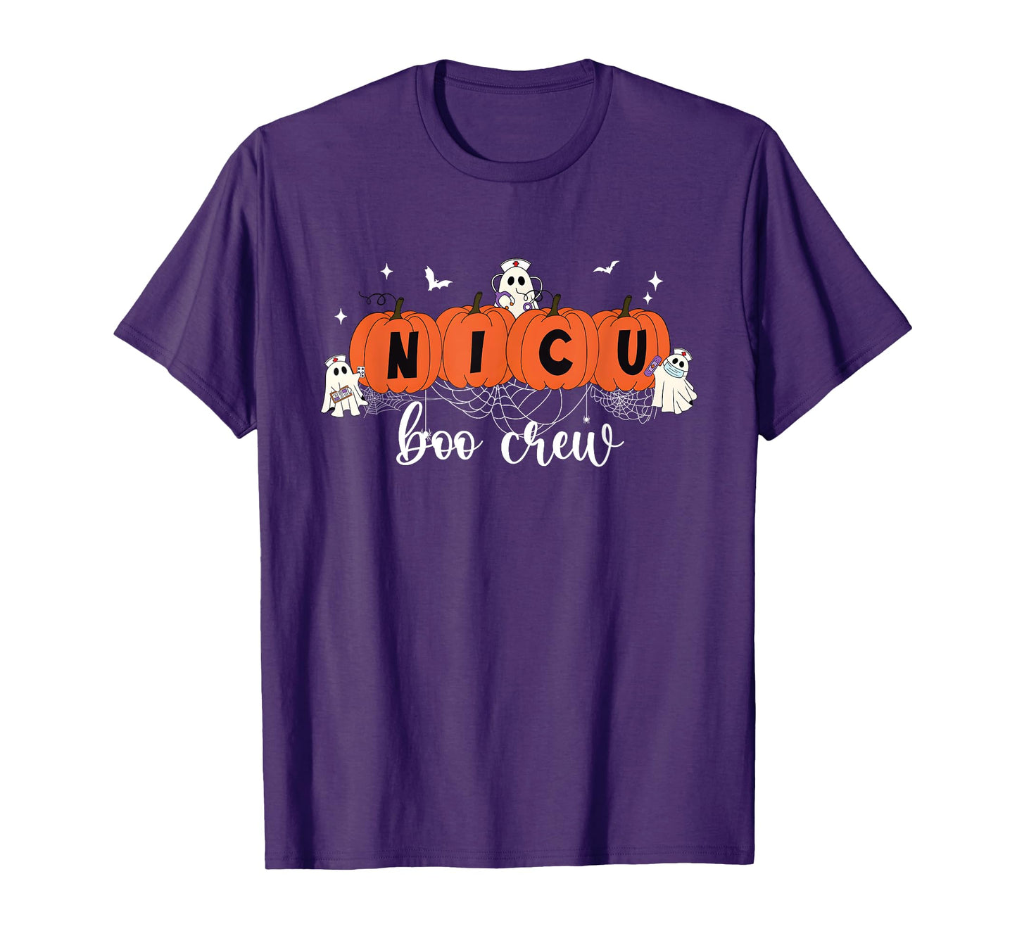 Cute NICU Boo Crew Spooky Nurse Halloween Cute Ghost Pumpkin T-Shirt