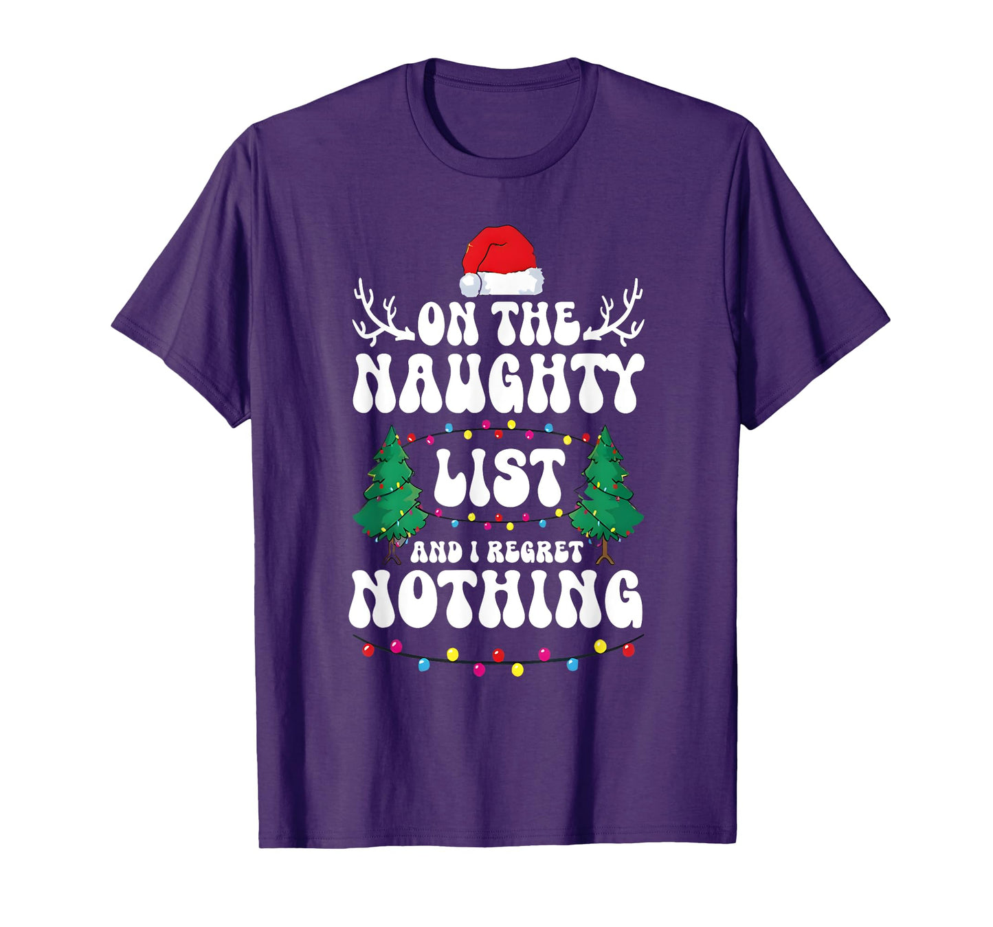 Groovy Naughty List Christmas Xmas Santa Mens Womens Kids T-Shirt