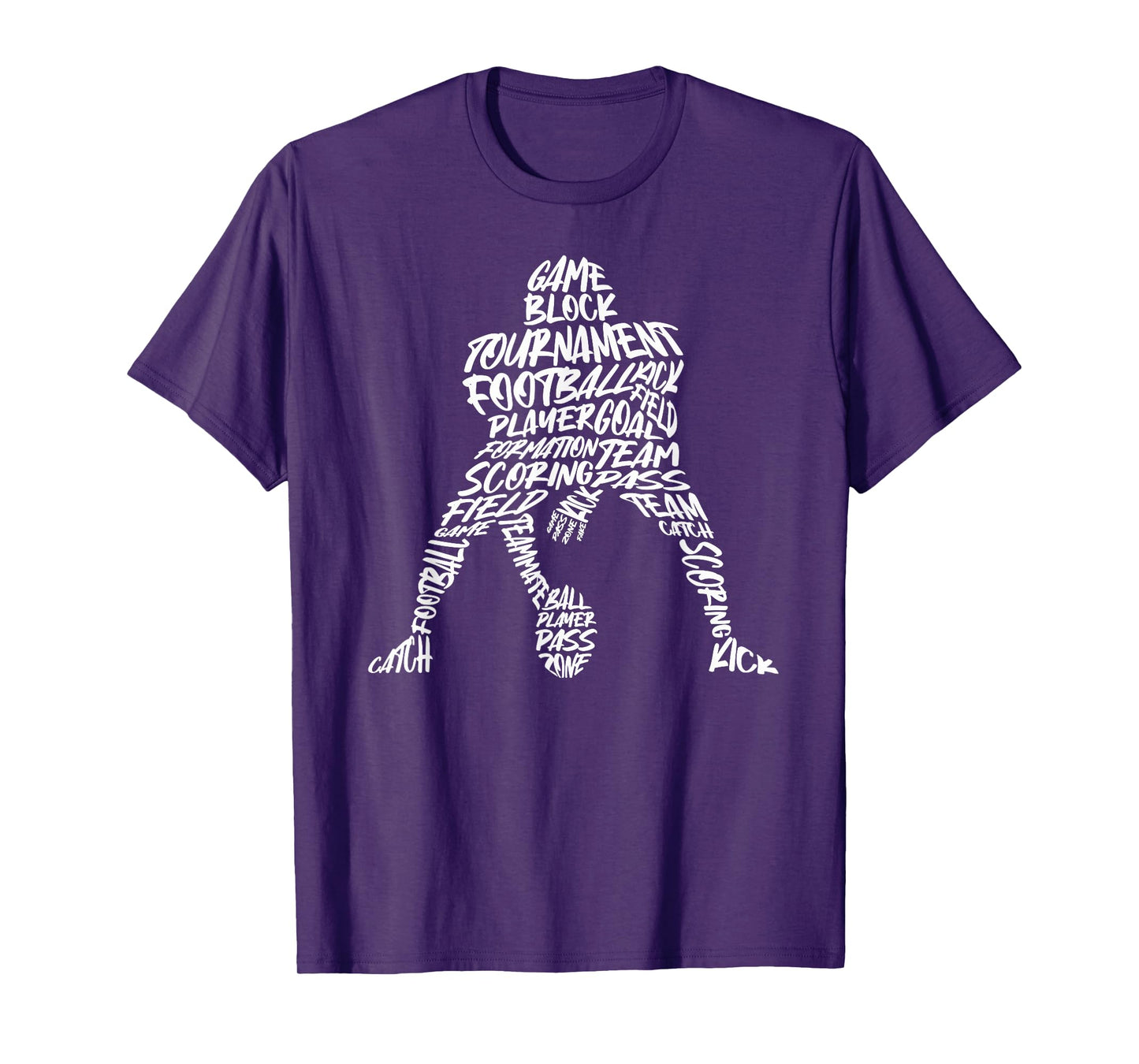 American Football Player Typography Men Boys Football T-Shirt